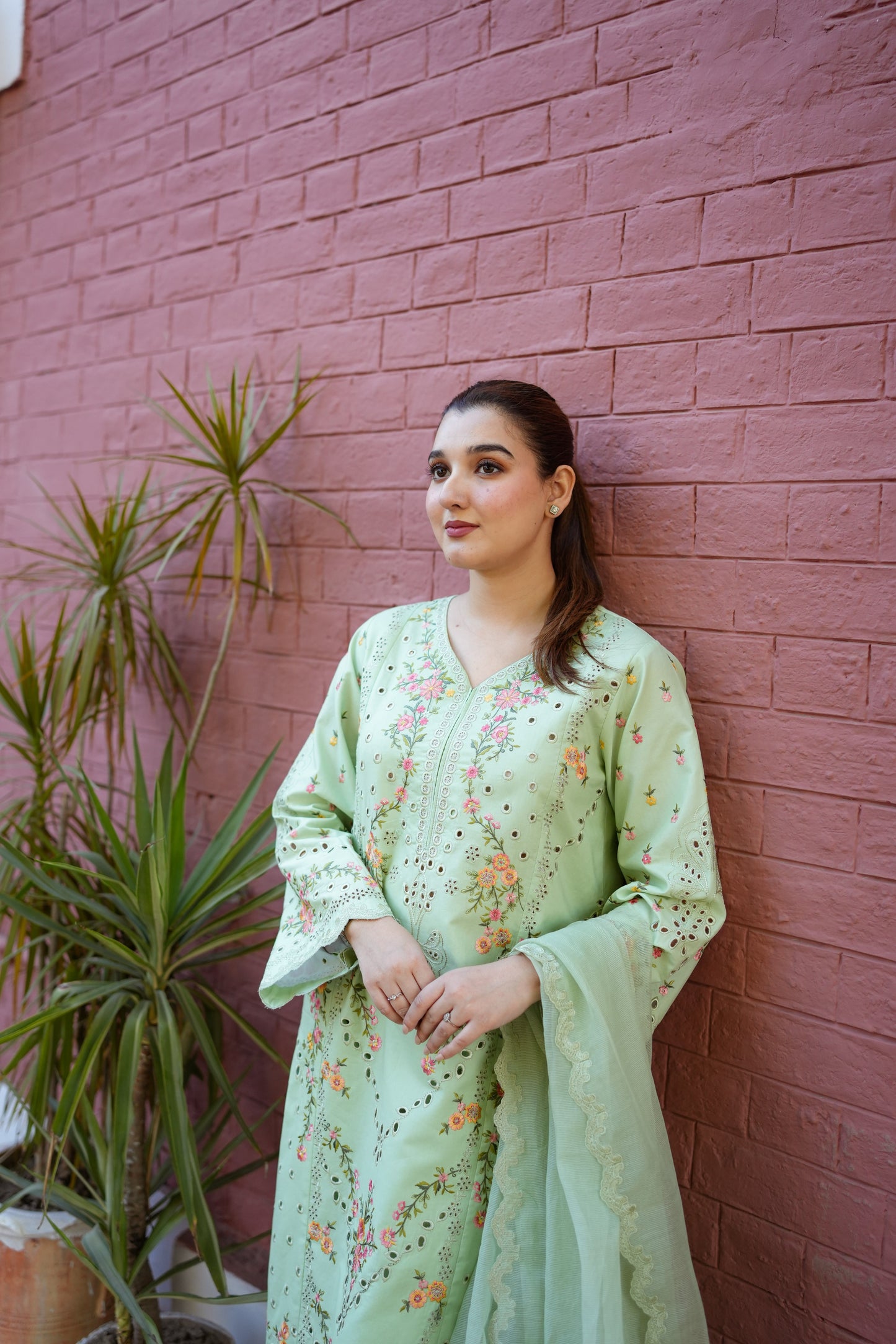 Rs 15500 Aneelas Stitched Lawn Emb 3pc [LUX-26-08] [Dispatch Time 2 Months]