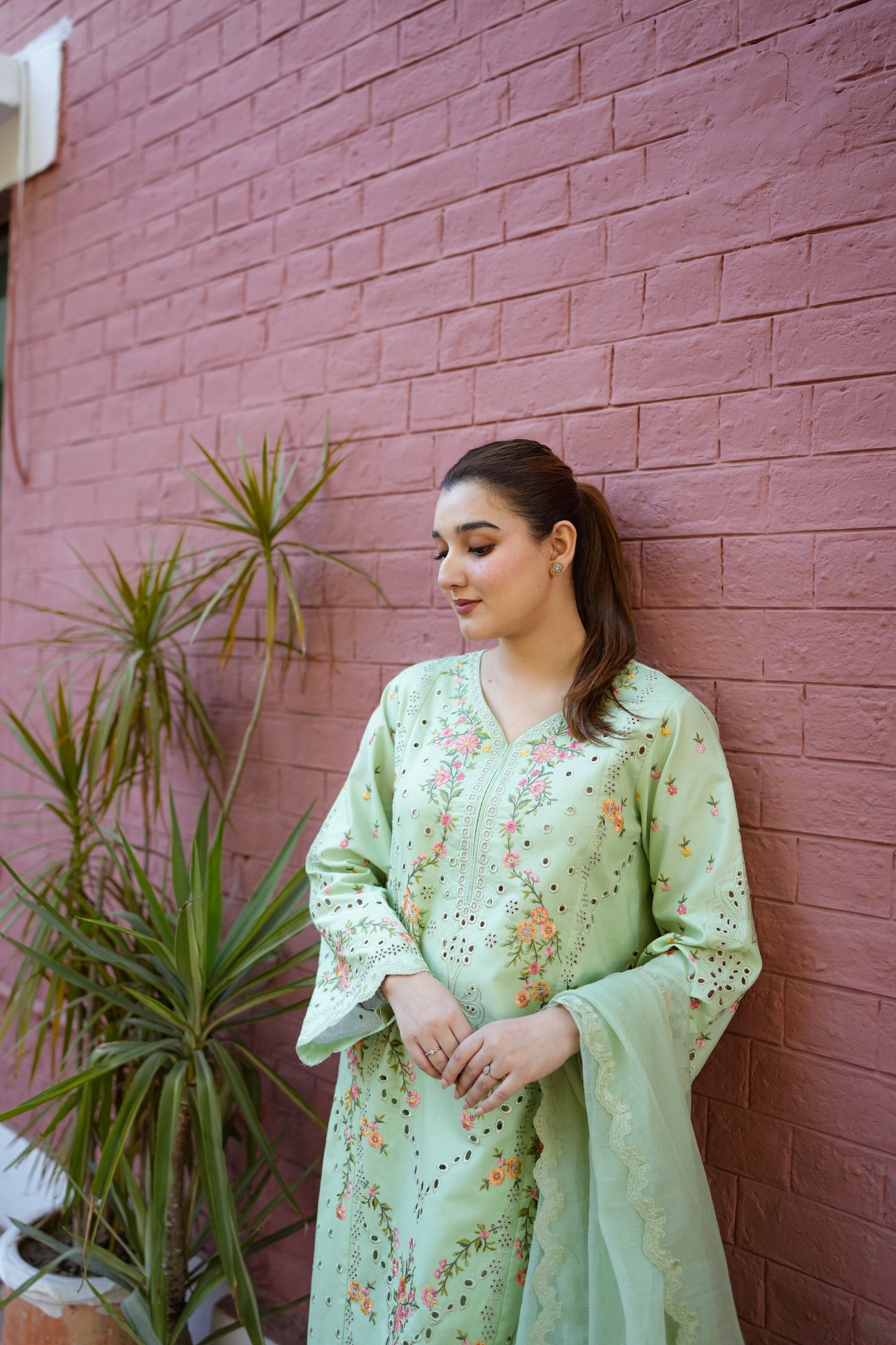Rs 15500 Aneelas Stitched Lawn Emb 3pc [LUX-26-08] [Dispatch Time 2 Months]