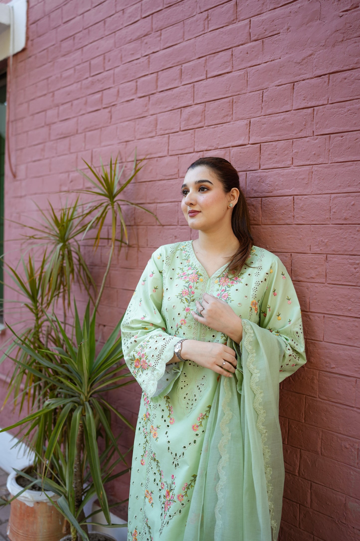 Rs 15500 Aneelas Stitched Lawn Emb 3pc [LUX-26-08] [Dispatch Time 2 Months]