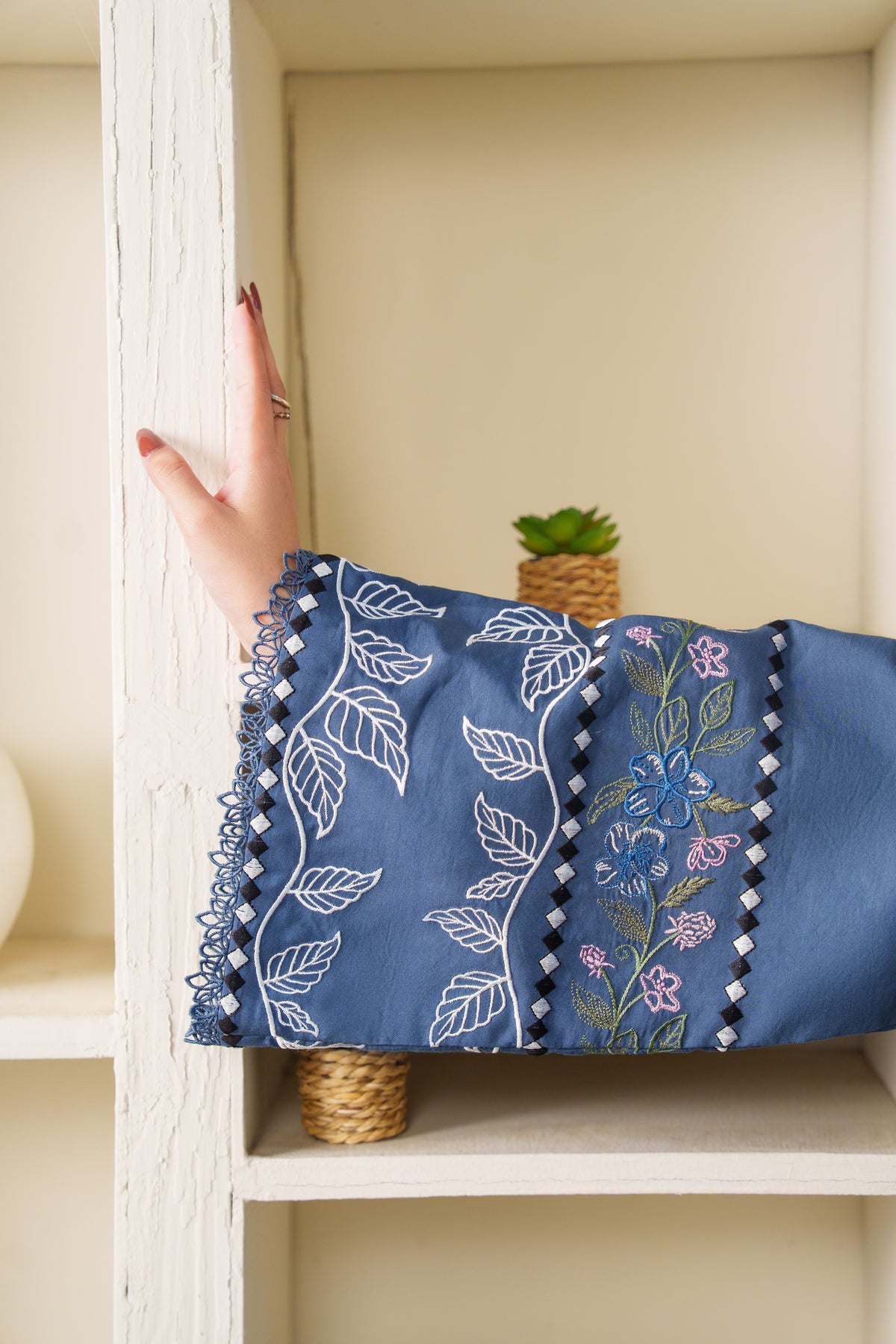 Aneelas Viscose Emb 3pc Palachi Shawl [WLUX-26-14-A] [Dispatch Time 2.5 Months]