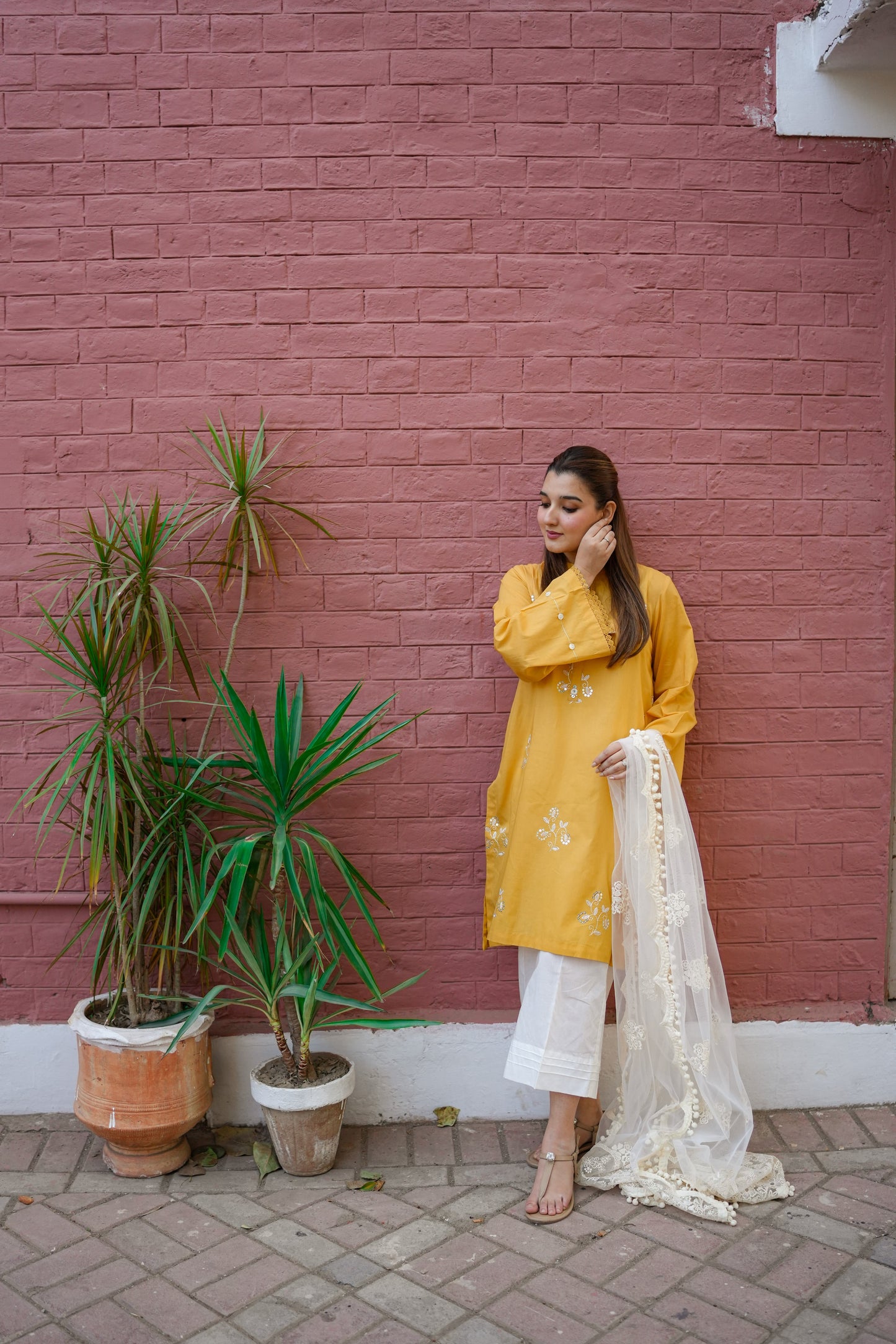 Rs 5000 Aneelas Stitched Lawn Emb 2pc [SL-01] [Dispatch time 2 Months]