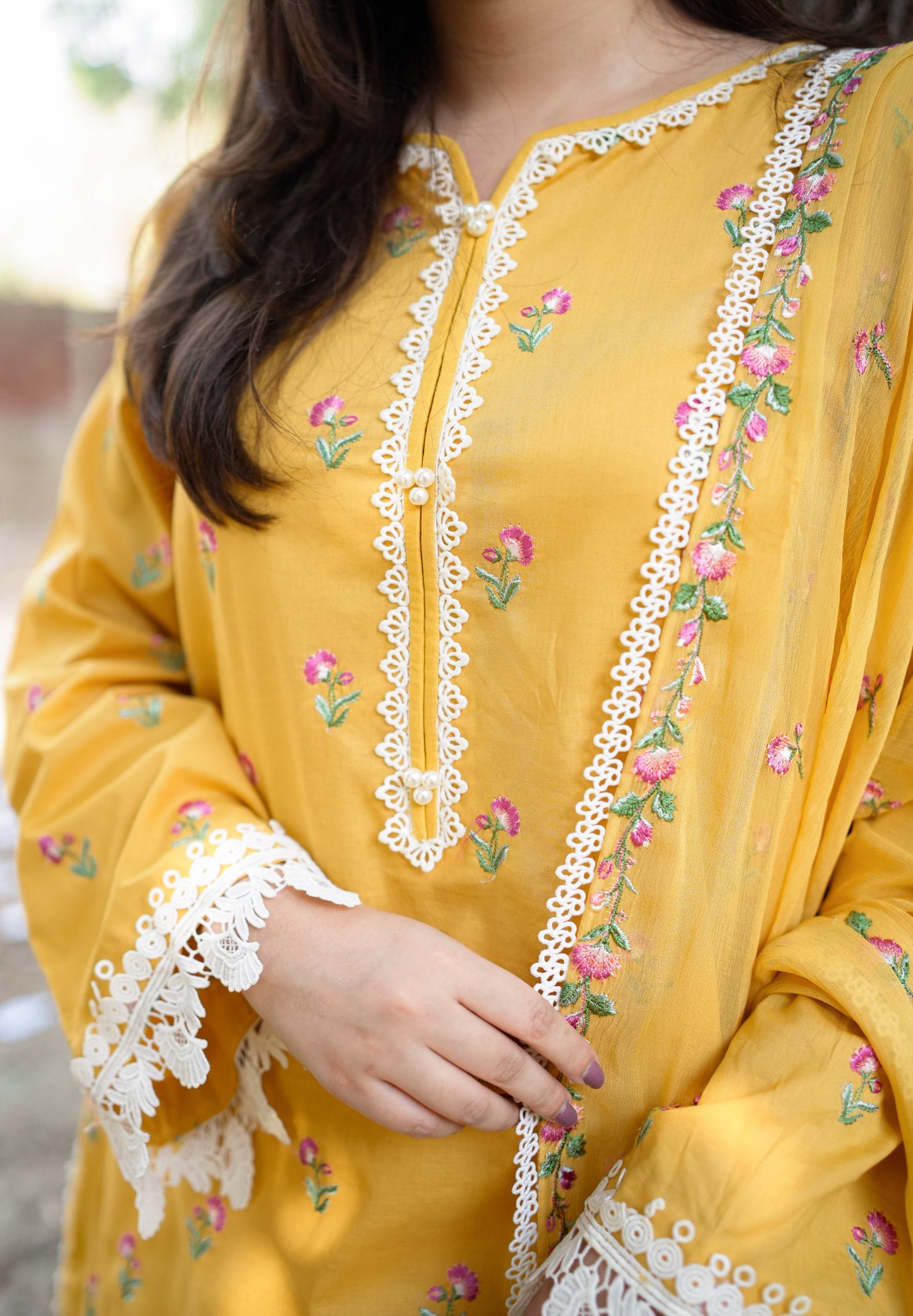 Rs 7500 Aneelas Stiched  Lawn Emb Shirt Trouser [SL-03] [Dispatch Time 2 Month]