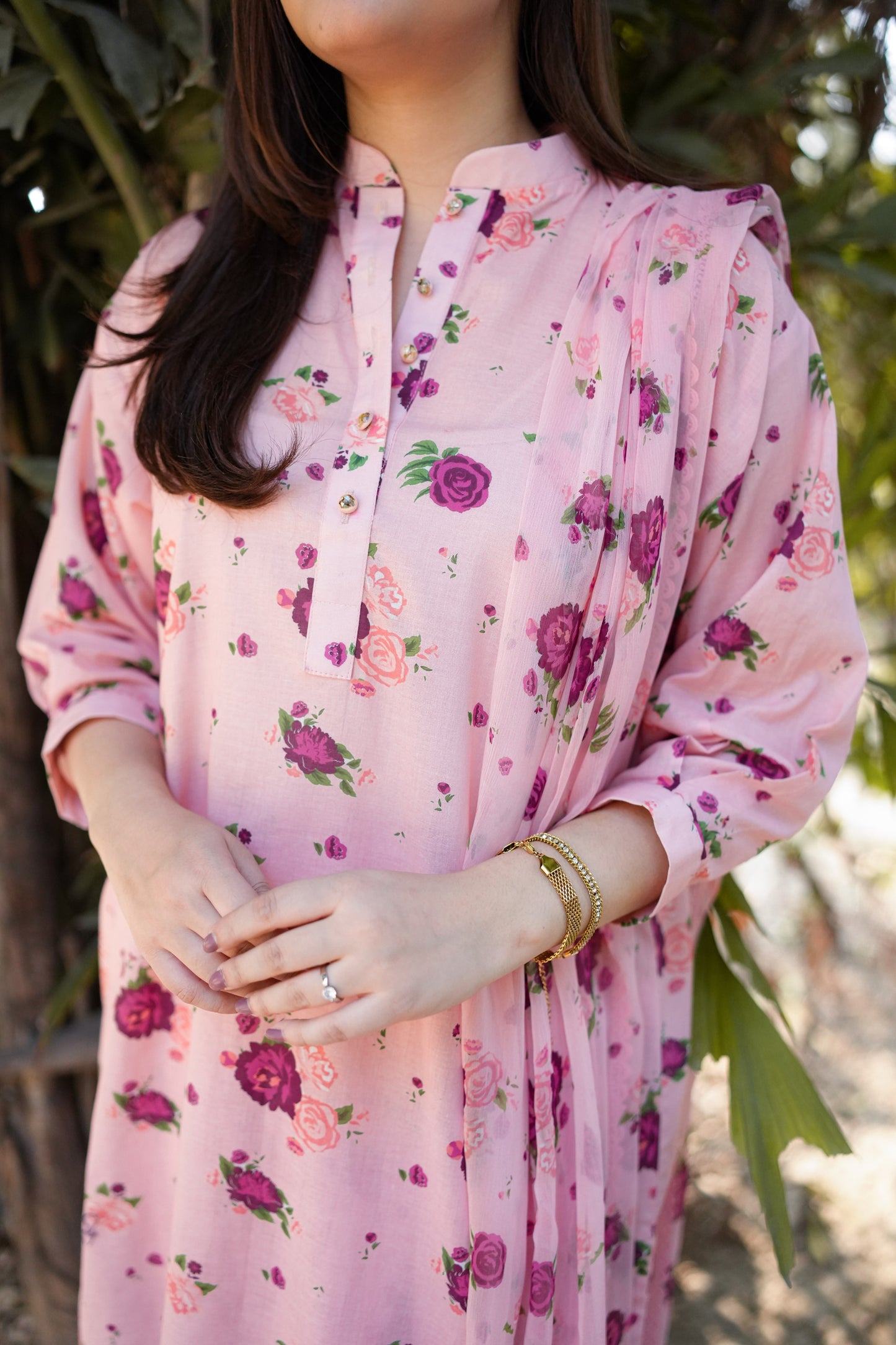 Rs 7800 Aneelas Stitched Lawn Print 3pc Chiffon Duppata [SPR-26-19] [Dispatch Time 2 Months]