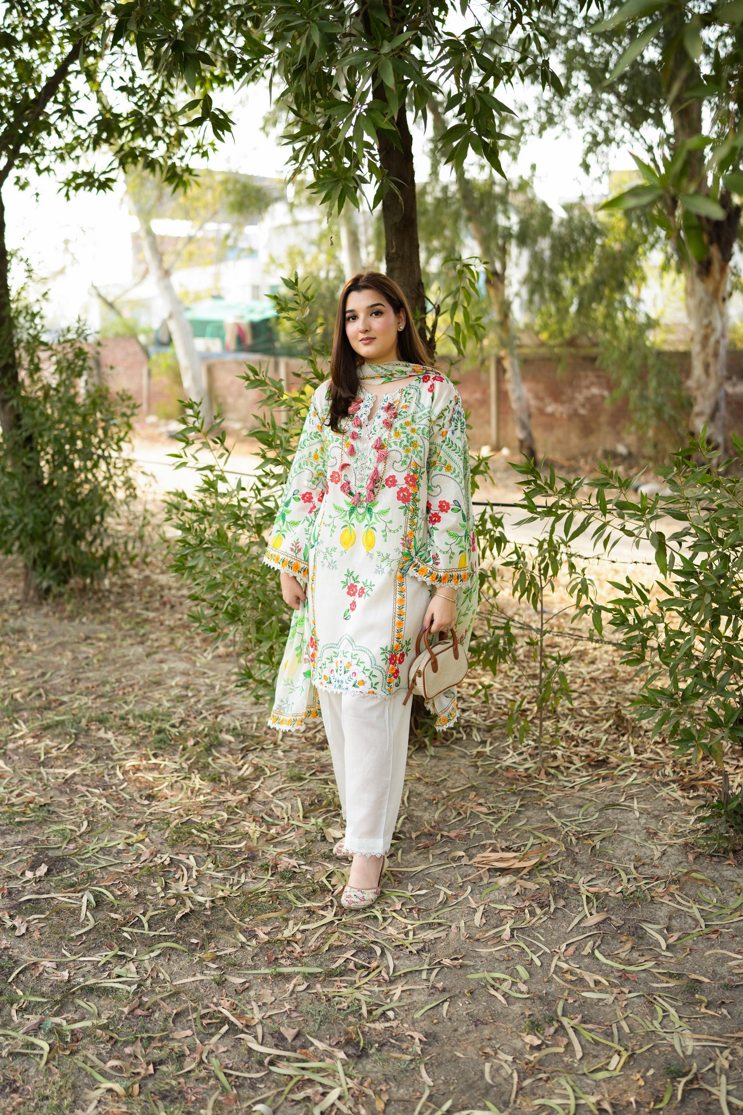 Rs 7500 Aneelas Stitched Printed Lawn Shirt Plain trouser With Voil Lawn Printed Duppata 3pc [SPR-26-12-A] [Dispatch Time 2 Months]