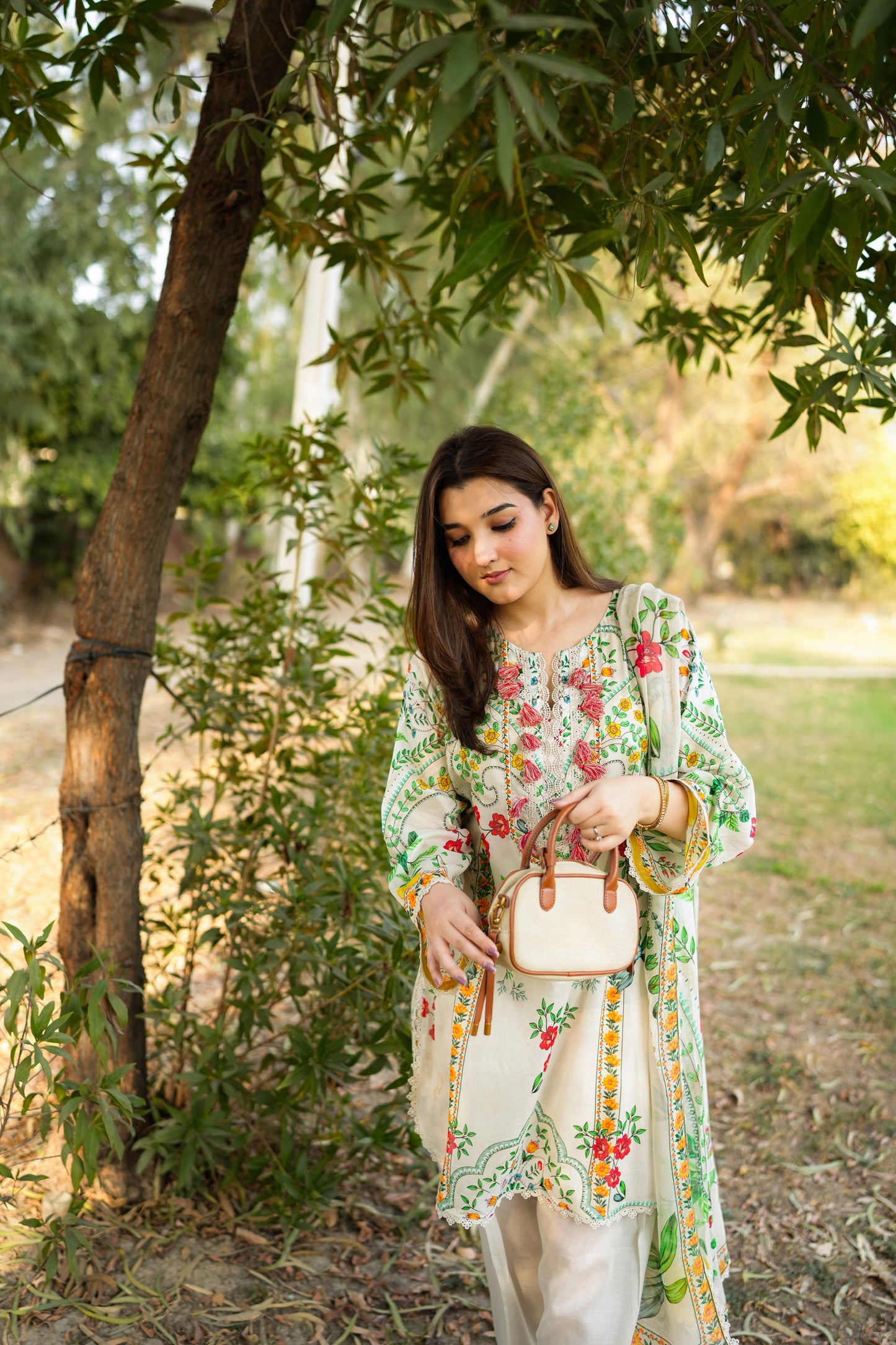 Rs 8300 Aneelas Stitched Printed Lawn Shirt Plain trouser With Chiffon Printed Duppata 3pc [SPR-26-12-B] [Dispatch Time 2 Months]