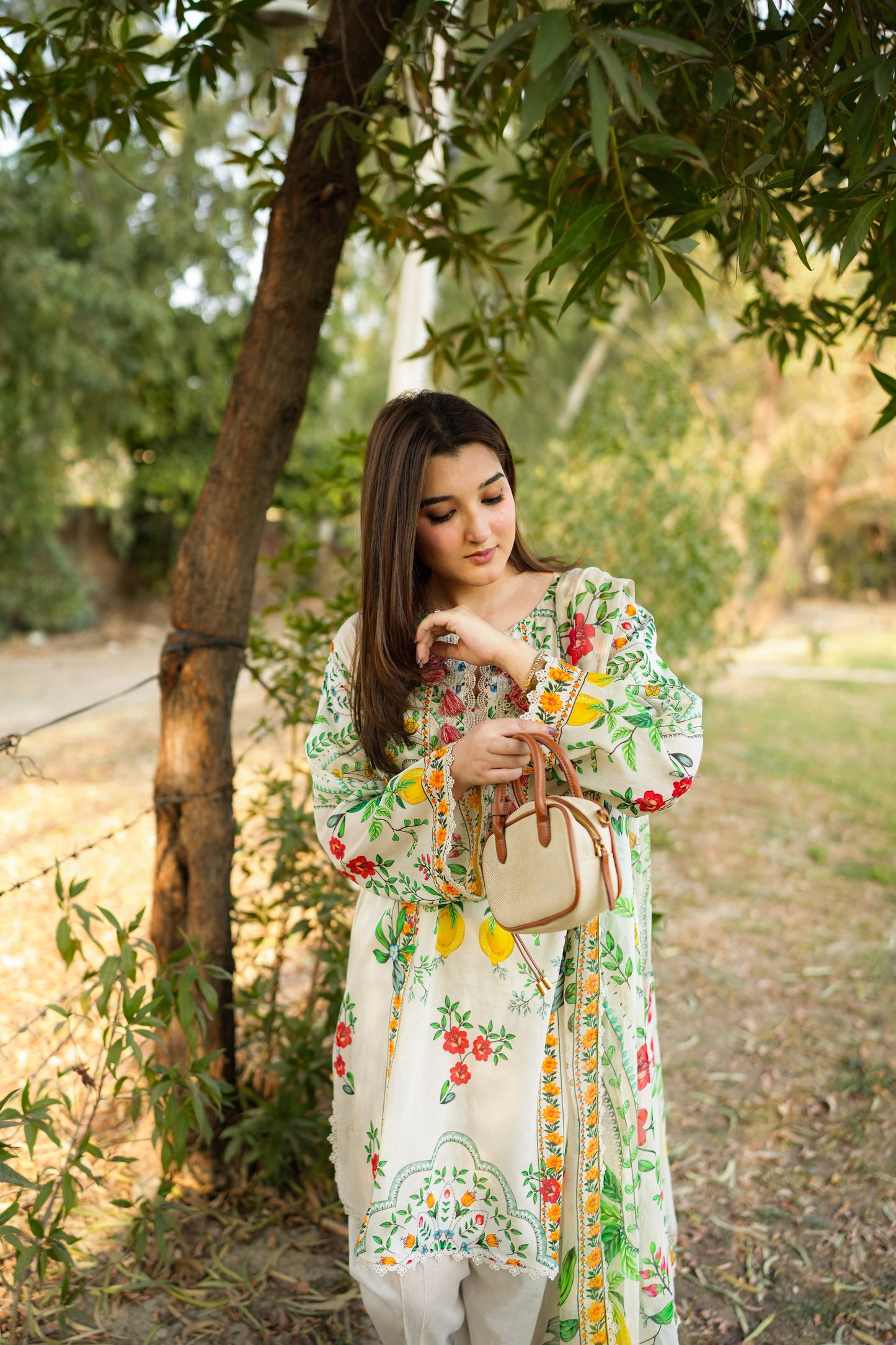 Rs 8300 Aneelas Stitched Printed Lawn Shirt Plain trouser With Chiffon Printed Duppata 3pc [SPR-26-12-B] [Dispatch Time 2 Months]