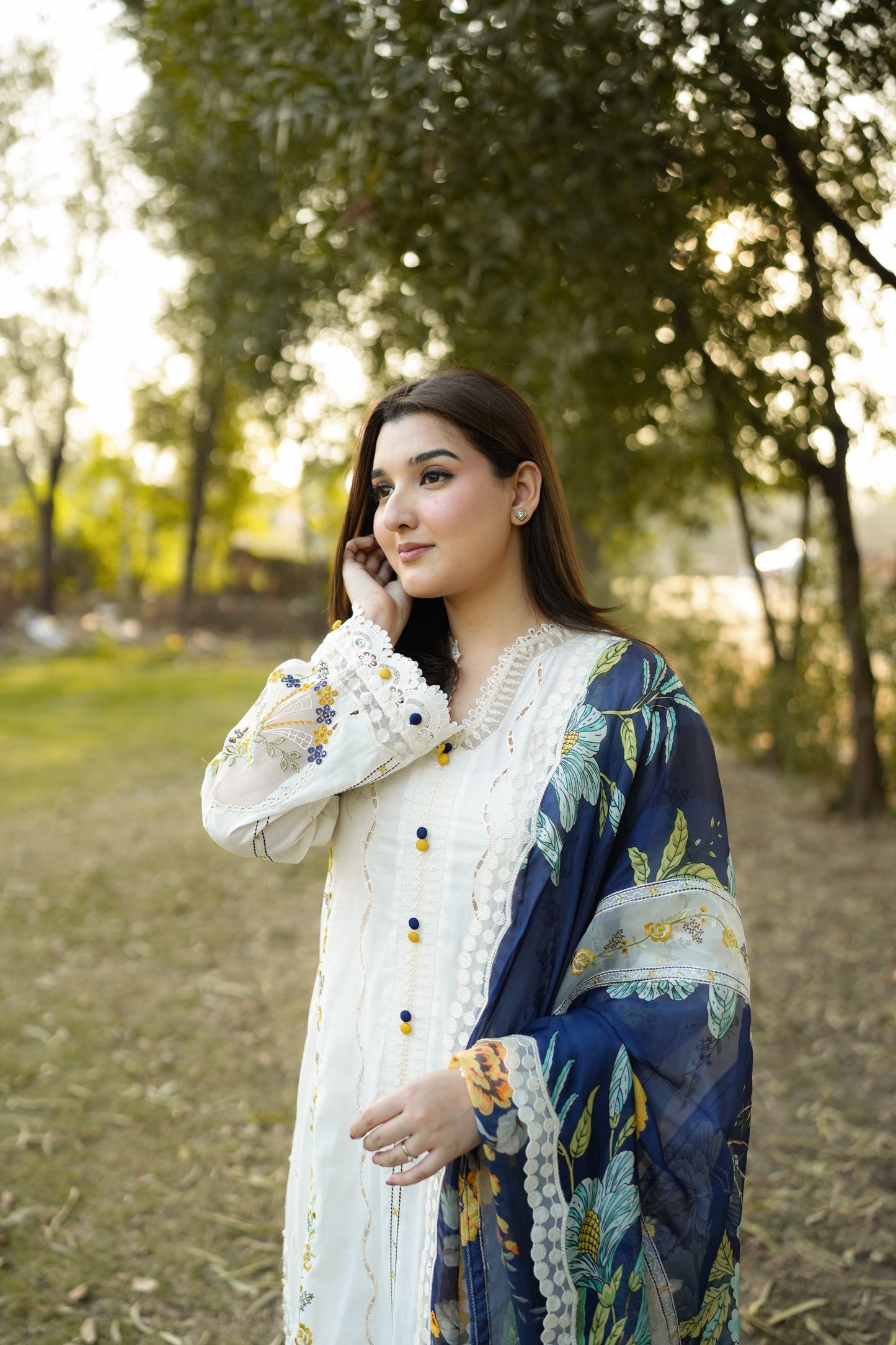 Rs 12500 Aneelas Stitched Lawn Emb 3pc Print ONLY Silk Duppata [LUX-26-56-A] [Dispatch Time 2.5 Months]
