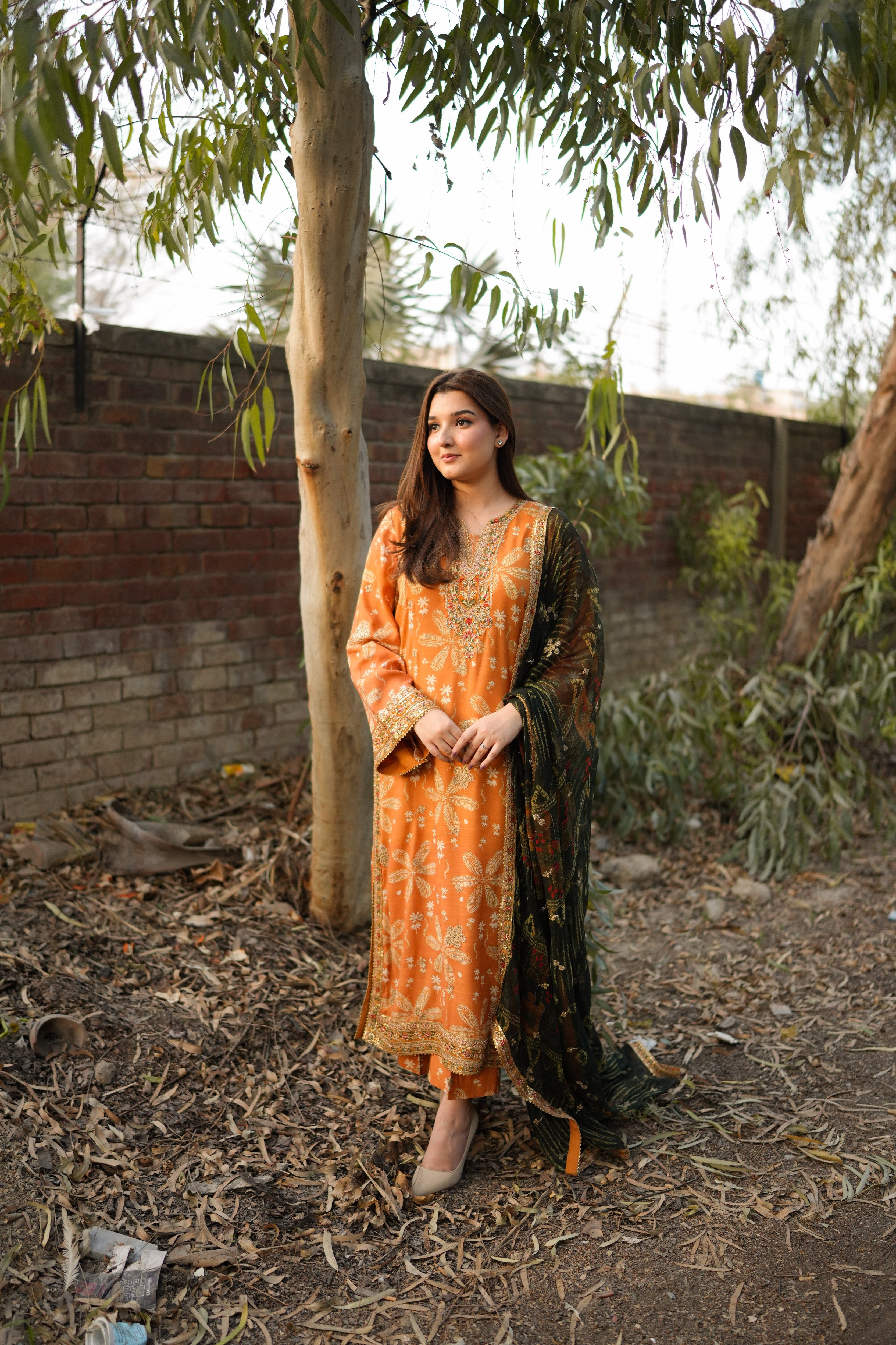 Rs 12000 Aneelas Stitched Lawn Print Emb 3pc with Chiffon Duppata [SPR-26-14] [Dispatch Time 2 Months]