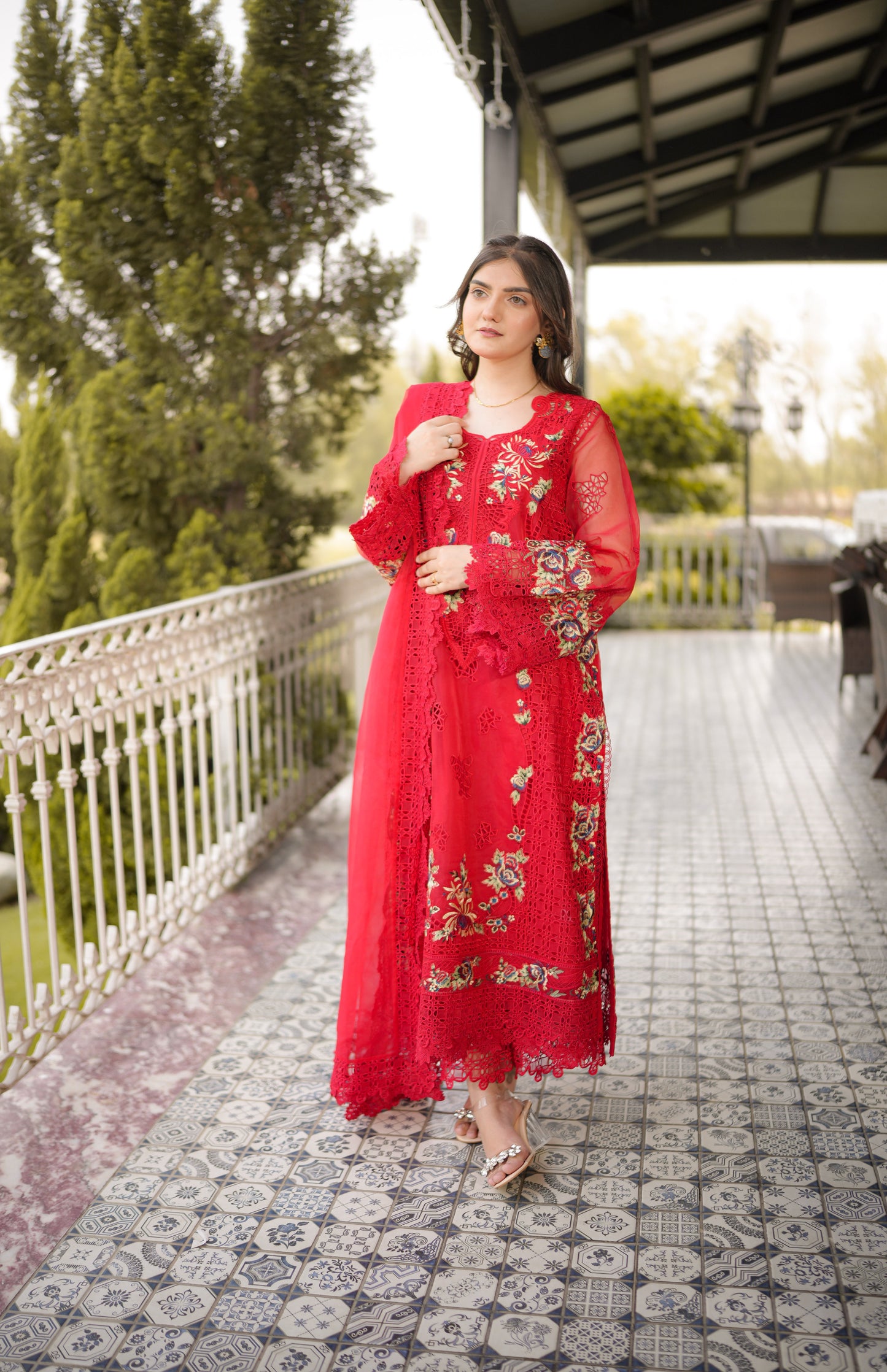 Rs 17500 Aneelas Stitched Party Wear Organza Raw Silk Inner Trouser 3pc [OR-03] [Dispatch Time 2 Months]