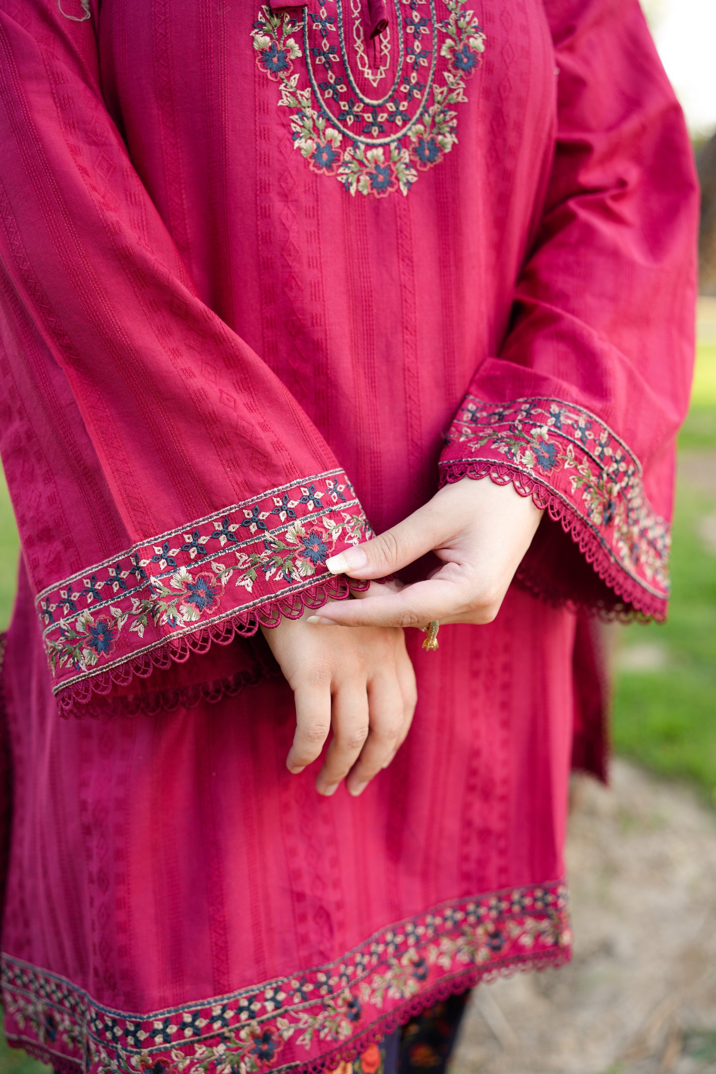 Rs 6500 Aneelas Stitched Lawn Jacquard Emb 2pc [LUX-26-22] [Dispatch Time 2.5 Months]