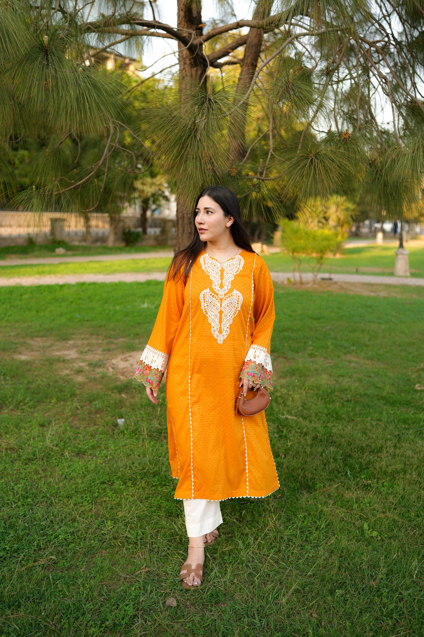 Rs 7500 Aneelas Stitched Lawn Emb 2pc [SL-07] [Dispatch Time 2.5 Months]