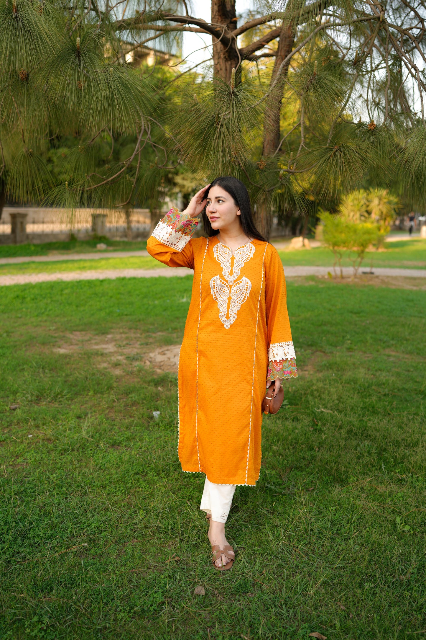 Rs 7500 Aneelas Stitched Lawn Emb 2pc [SL-07] [Dispatch Time 2.5 Months]