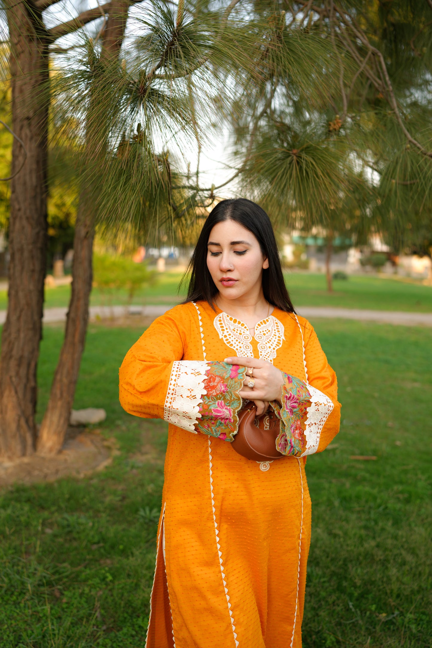 Rs 7500 Aneelas Stitched Lawn Emb 2pc [SL-07] [Dispatch Time 2.5 Months]