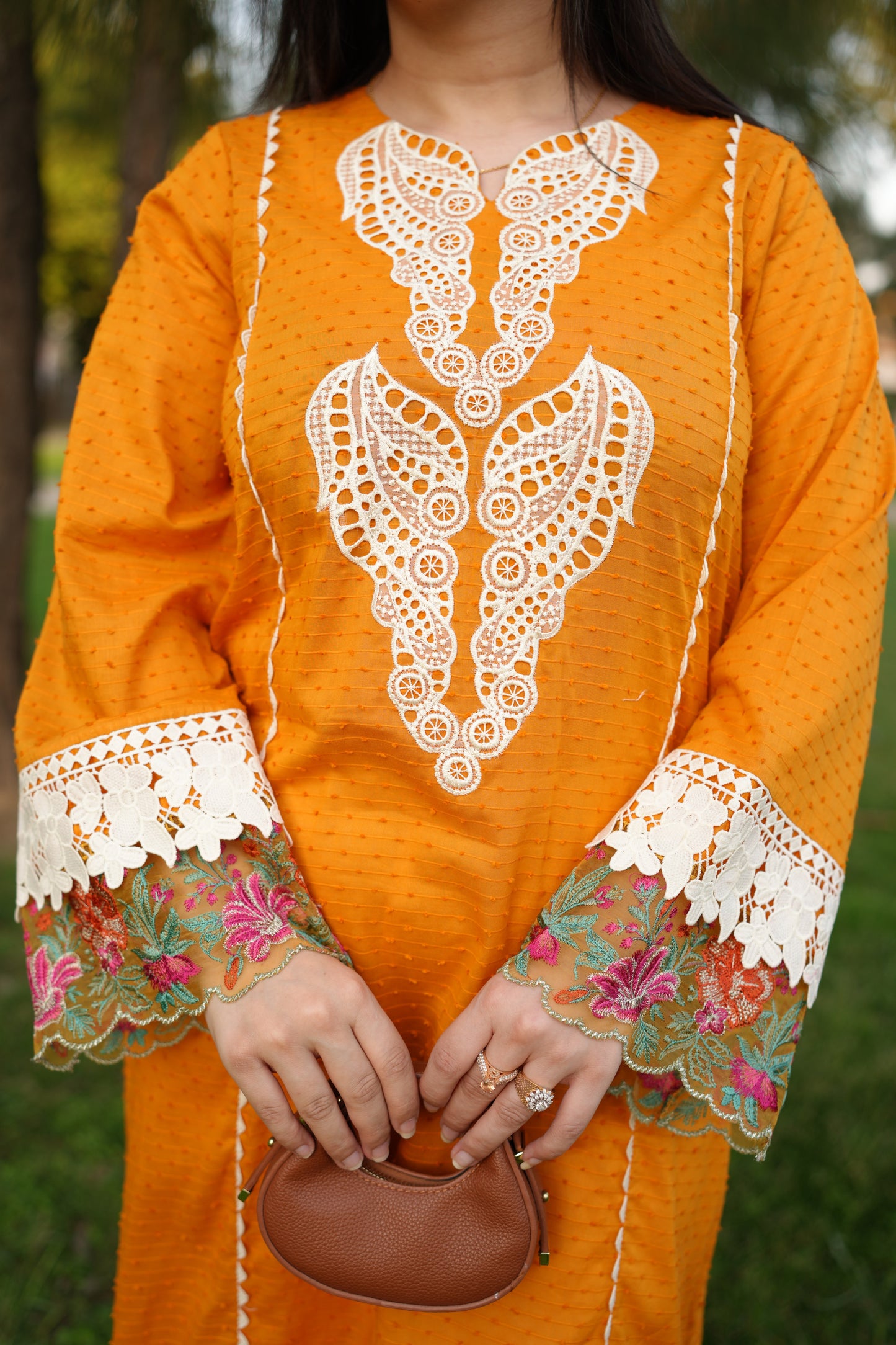 Rs 7500 Aneelas Stitched Lawn Emb 2pc [SL-07] [Dispatch Time 2.5 Months]