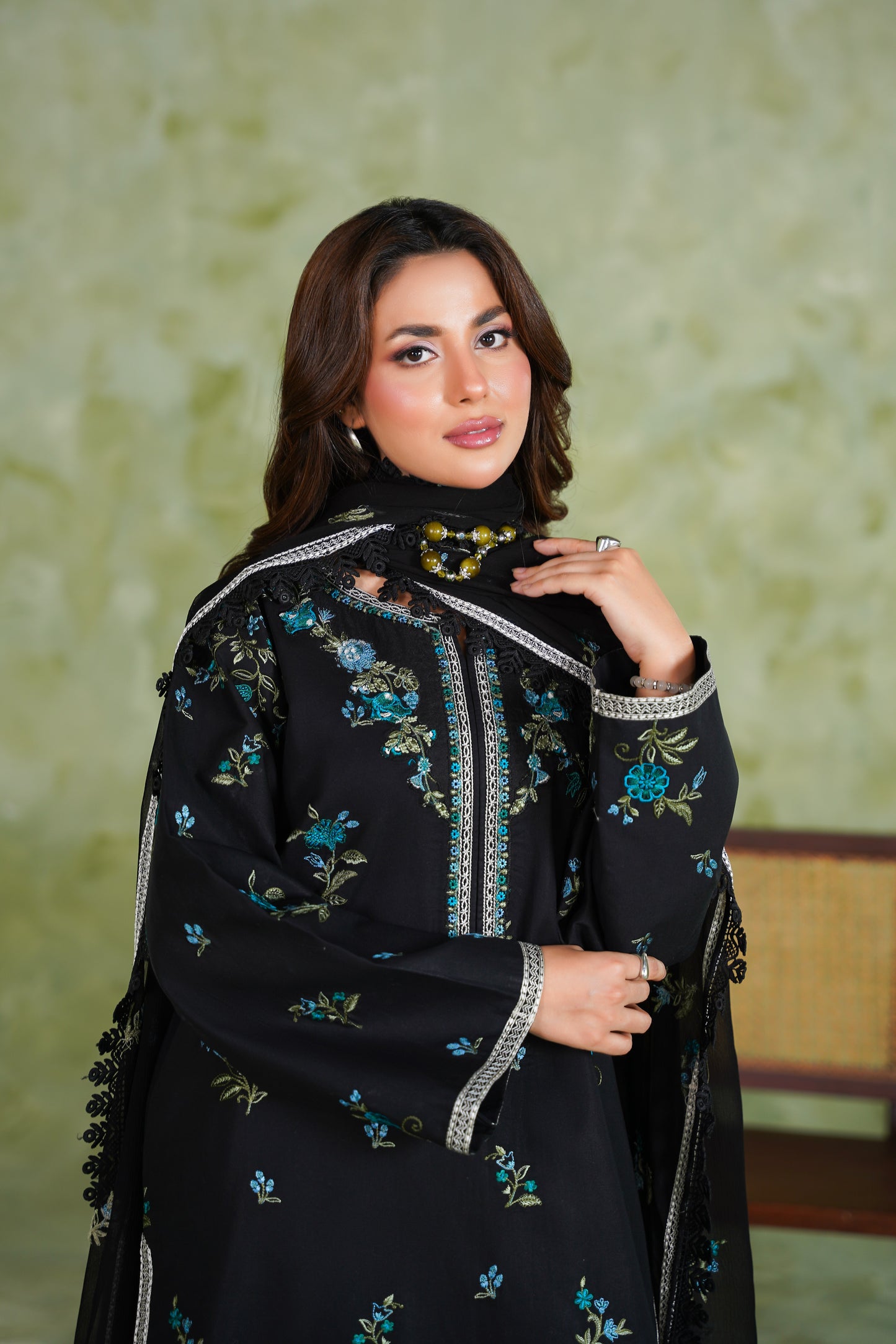 Rs 8500 Aneelas Stitched Lawn Emb Shirt Trouser 2pc [LUX-26-97] [Dispatch Time 2 Months]