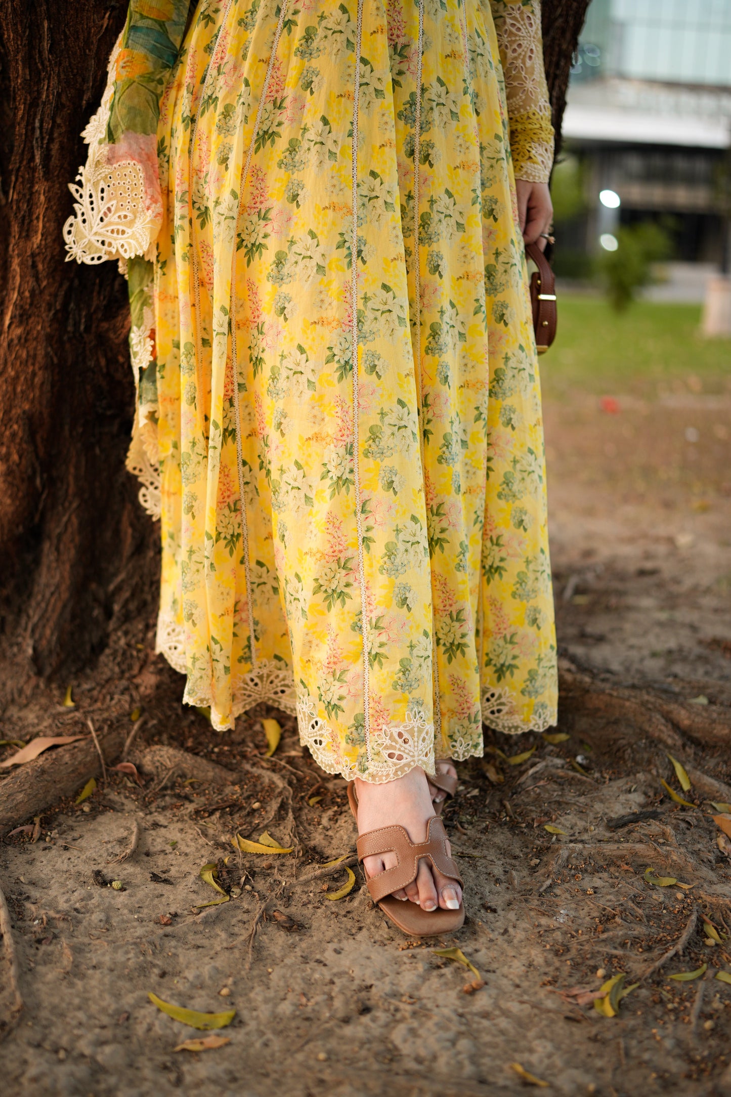 Rs 16000 Aneelas Stitched Lawn Print Emb Frock 3pc with Chiffon Emb Duppata [SPR-26-11-A] [Ready to Dispatch ]
