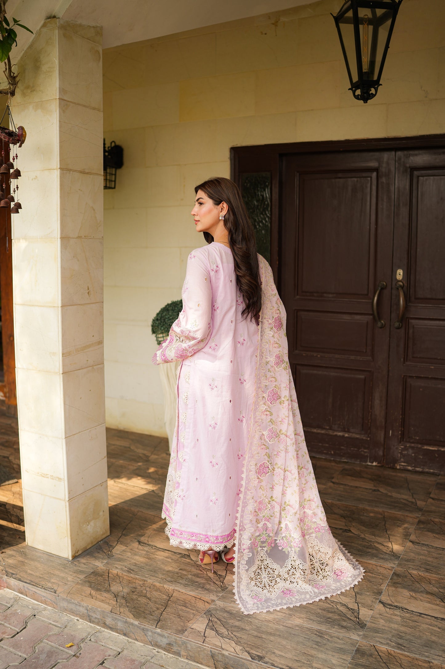 Rs 20500 Aneelas Stiched Signature Luxury Lawn Emb Shirt Trouser With Emb Chiffon Duppata 3pc [LUX-26-13] [Dispatch Time 2 Months]