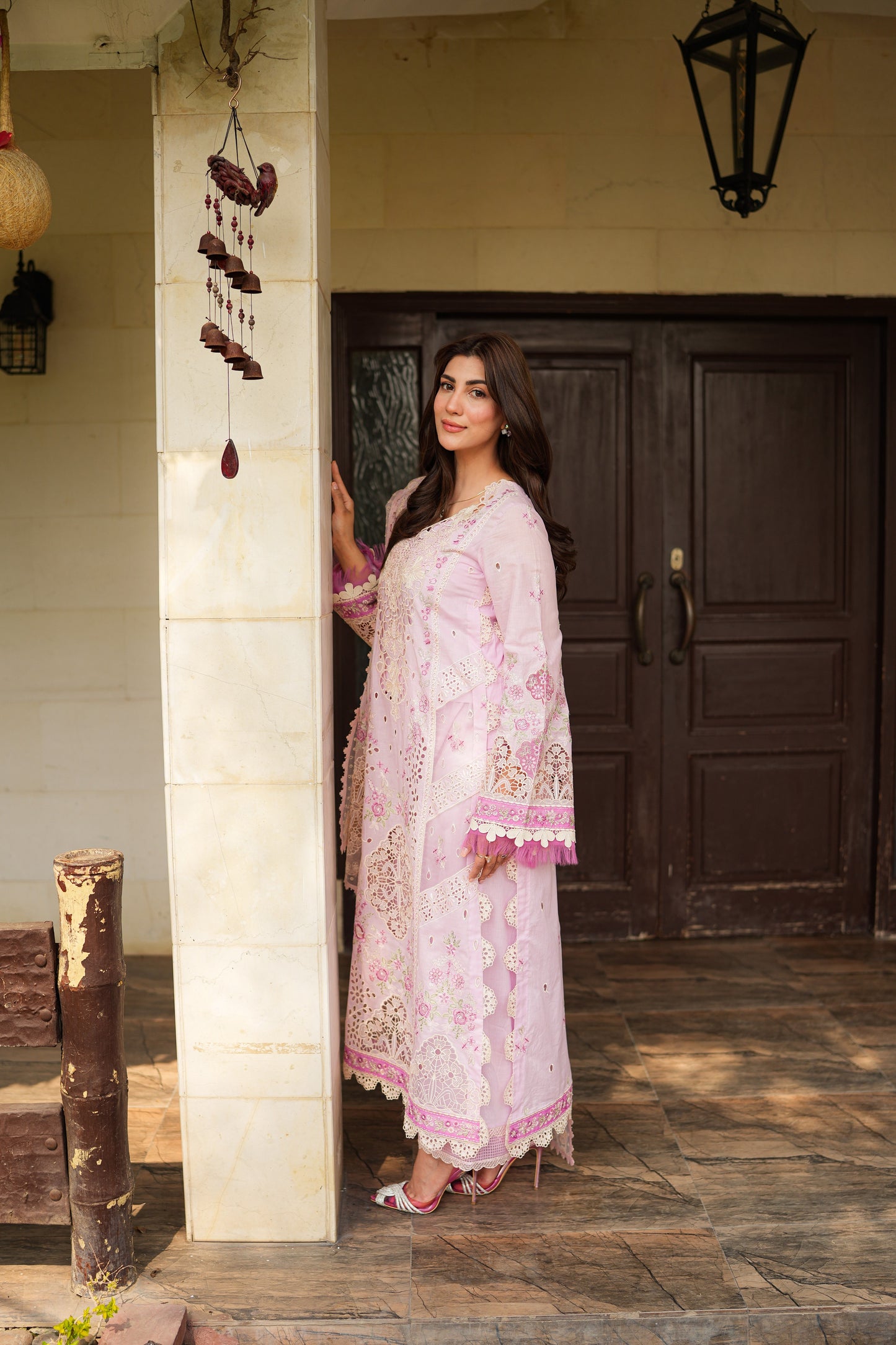 Rs 20500 Aneelas Stiched Signature Luxury Lawn Emb Shirt Trouser With Emb Chiffon Duppata 3pc [LUX-26-13] [Dispatch Time 2 Months]