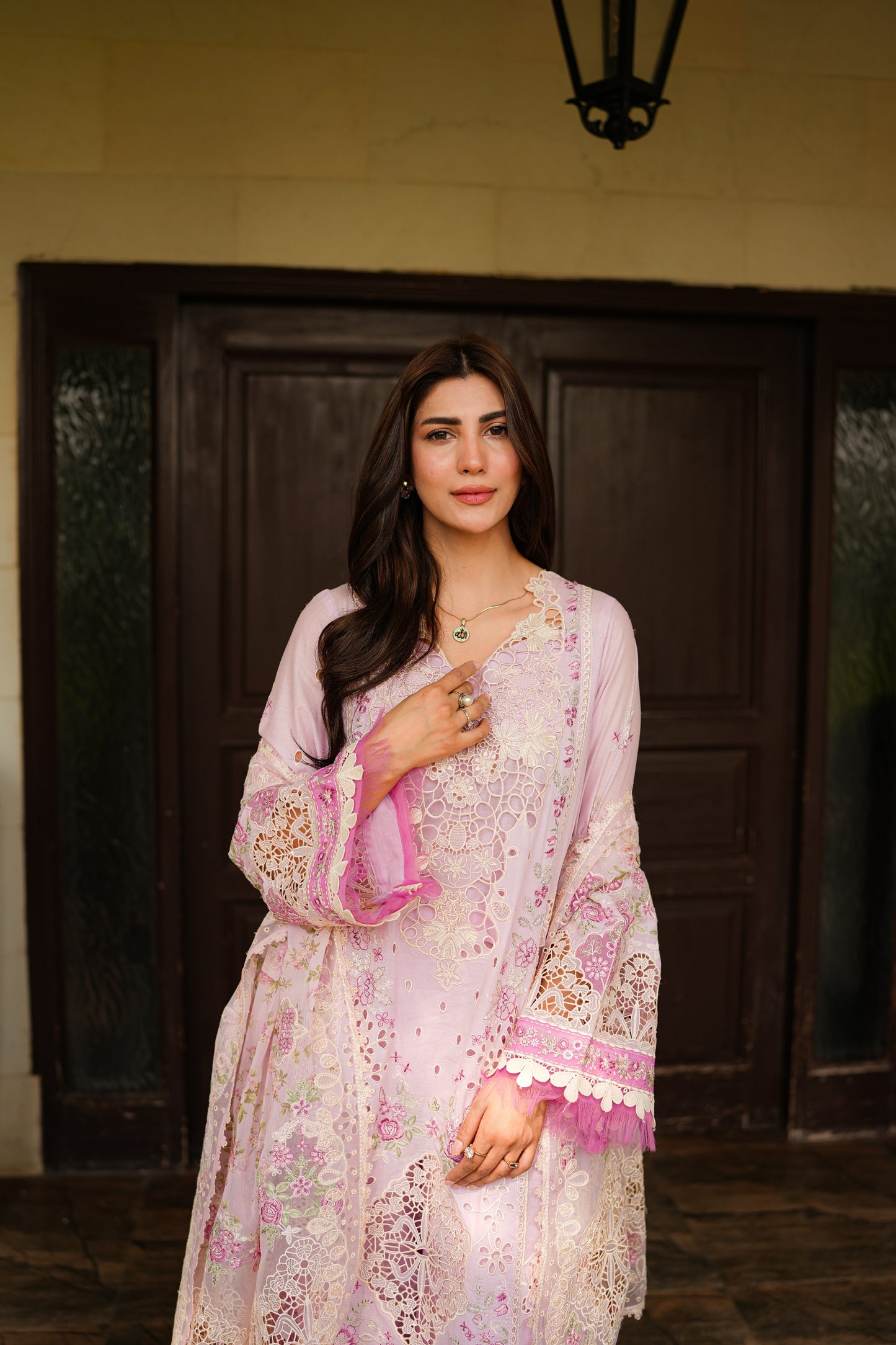 Rs 20500 Aneelas Stiched Signature Luxury Lawn Emb Shirt Trouser With Emb Chiffon Duppata 3pc [LUX-26-13] [Dispatch Time 2 Months]