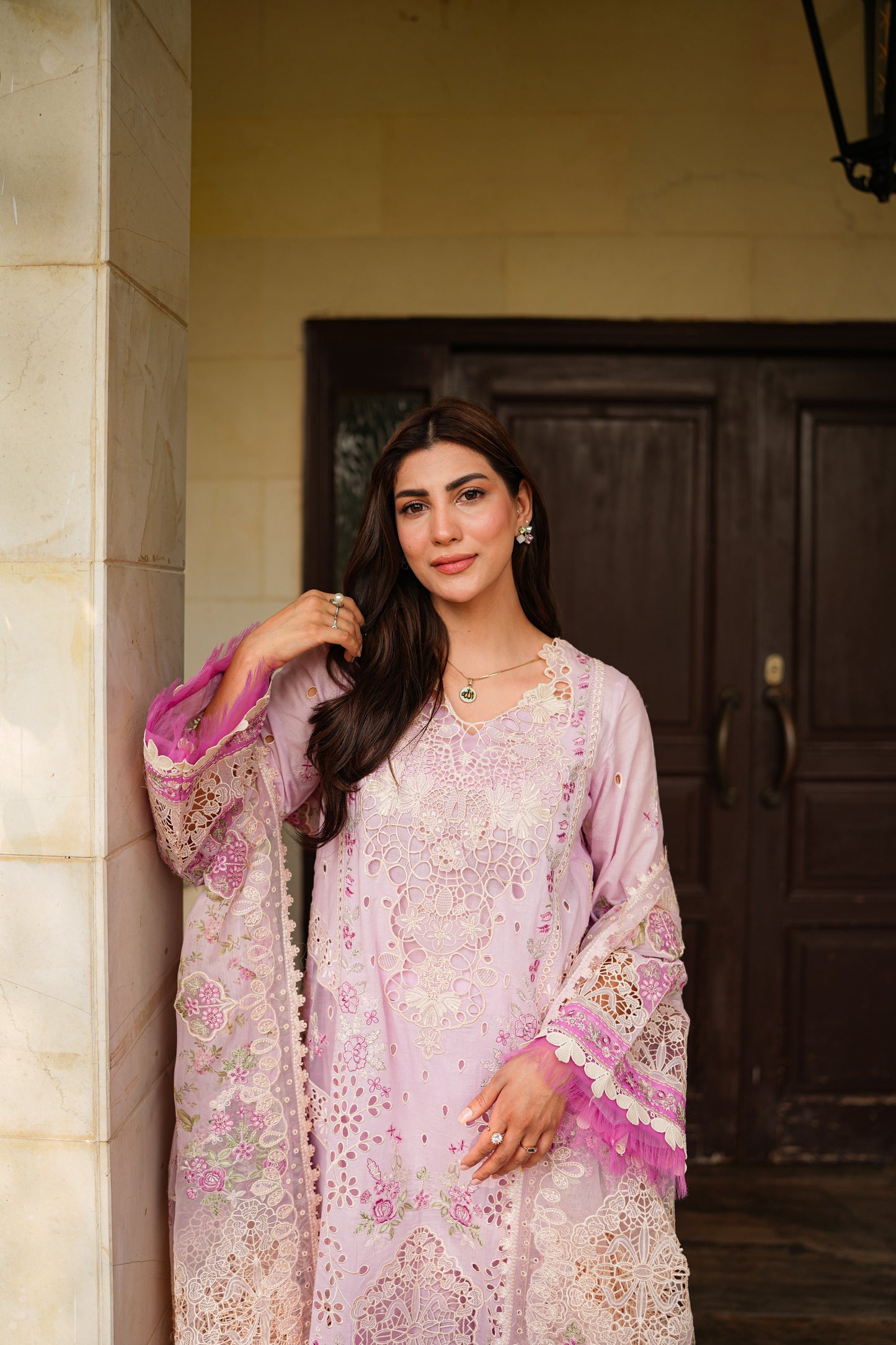 Rs 20500 Aneelas Stiched Signature Luxury Lawn Emb Shirt Trouser With Emb Chiffon Duppata 3pc [LUX-26-13] [Dispatch Time 2 Months]