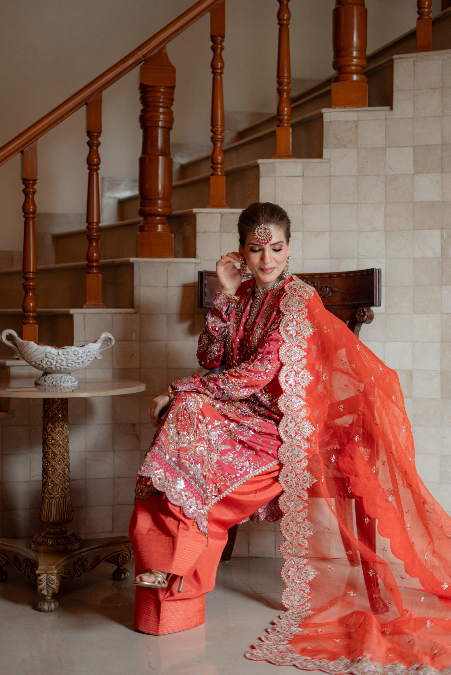 Aneelas Bridal Stitched Silk Ada Work 3pc [BR-11] [Dispatch Time 2 Months]