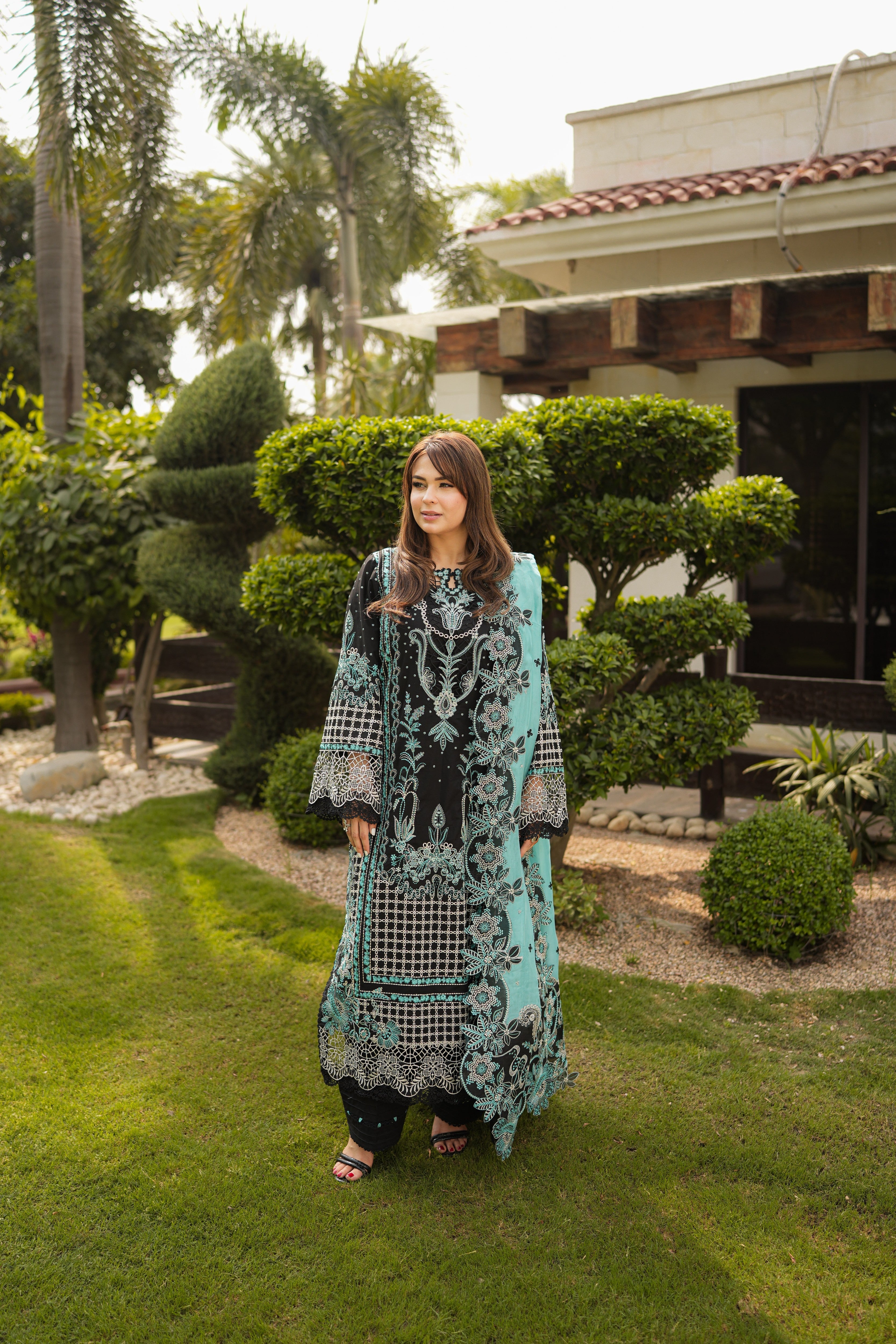 Rs 13000 Aneelas Stitched Signature Luxury Lawn Emb Shirt Trouser 2pc [LUX-26-24] [EAD] [Dispatch Time 2 Months]