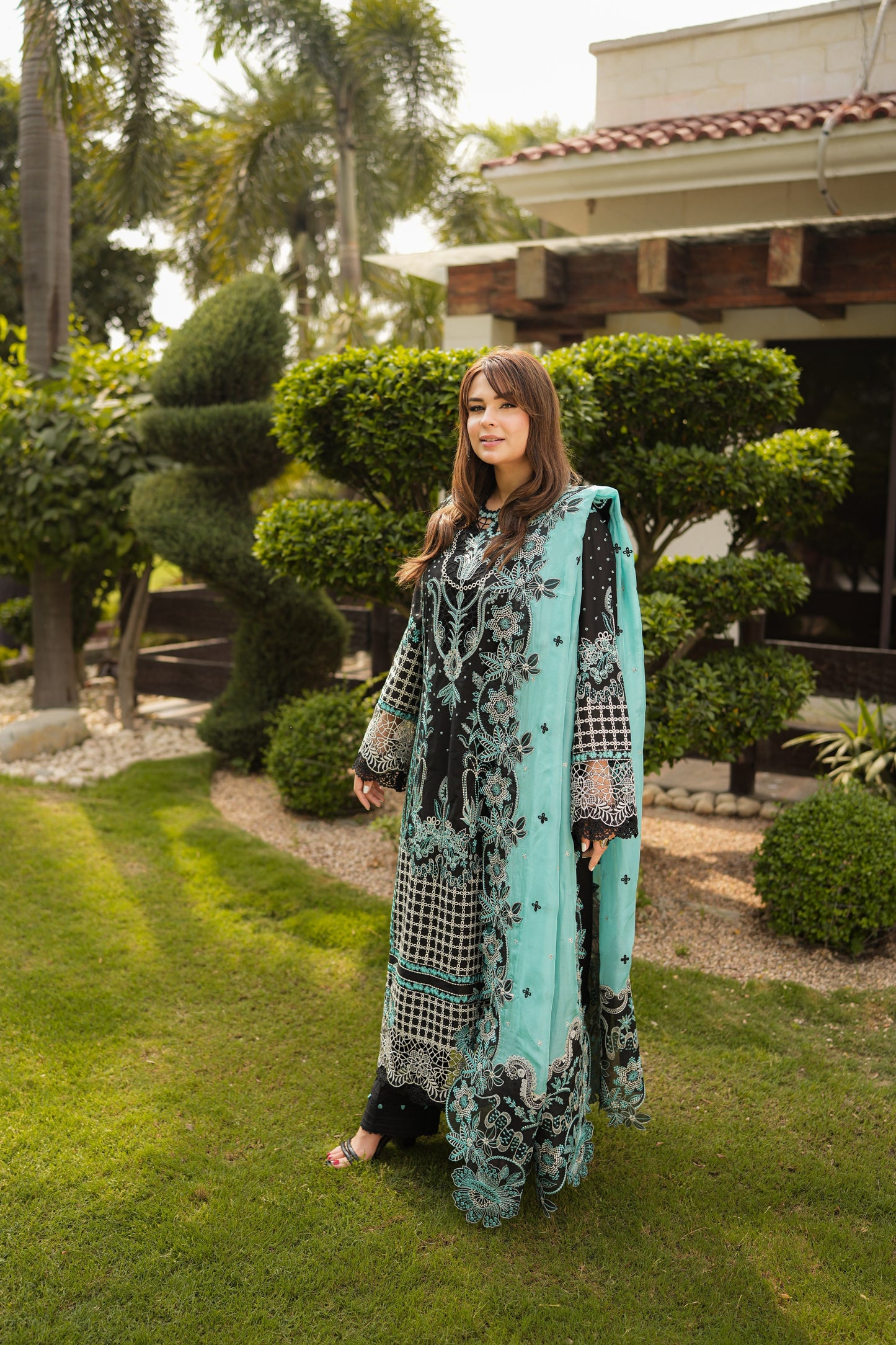 Rs 13000 Aneelas Stitched Signature Luxury Lawn Emb Shirt Trouser 2pc [LUX-26-24] [EAD] [Dispatch Time 2 Months]