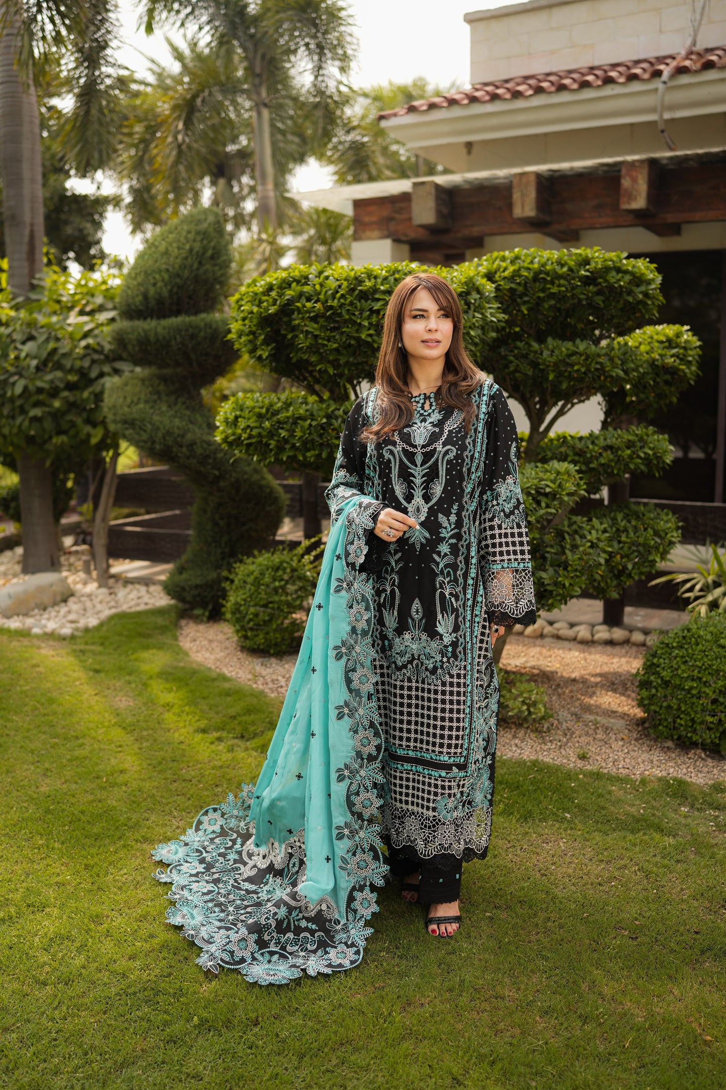 Rs 13000 Aneelas Stitched Signature Luxury Lawn Emb Shirt Trouser 2pc [LUX-26-24] [EAD] [Dispatch Time 2 Months]