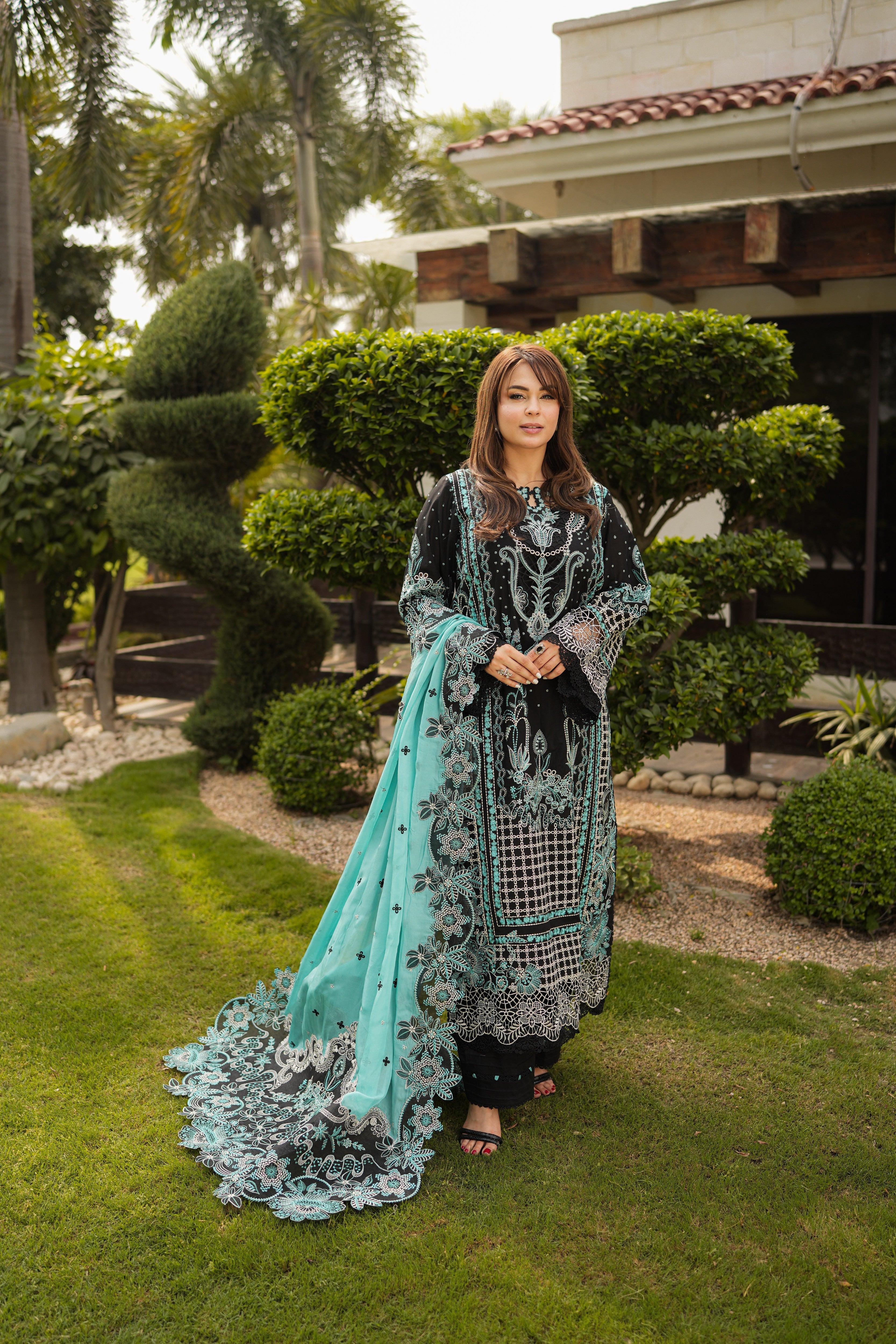 Rs 22000 Aneelas Stitched Signature Luxury Lawn Emb 3pc [LUX-26-24] [EAD] [Dispatch Time 2 Months]