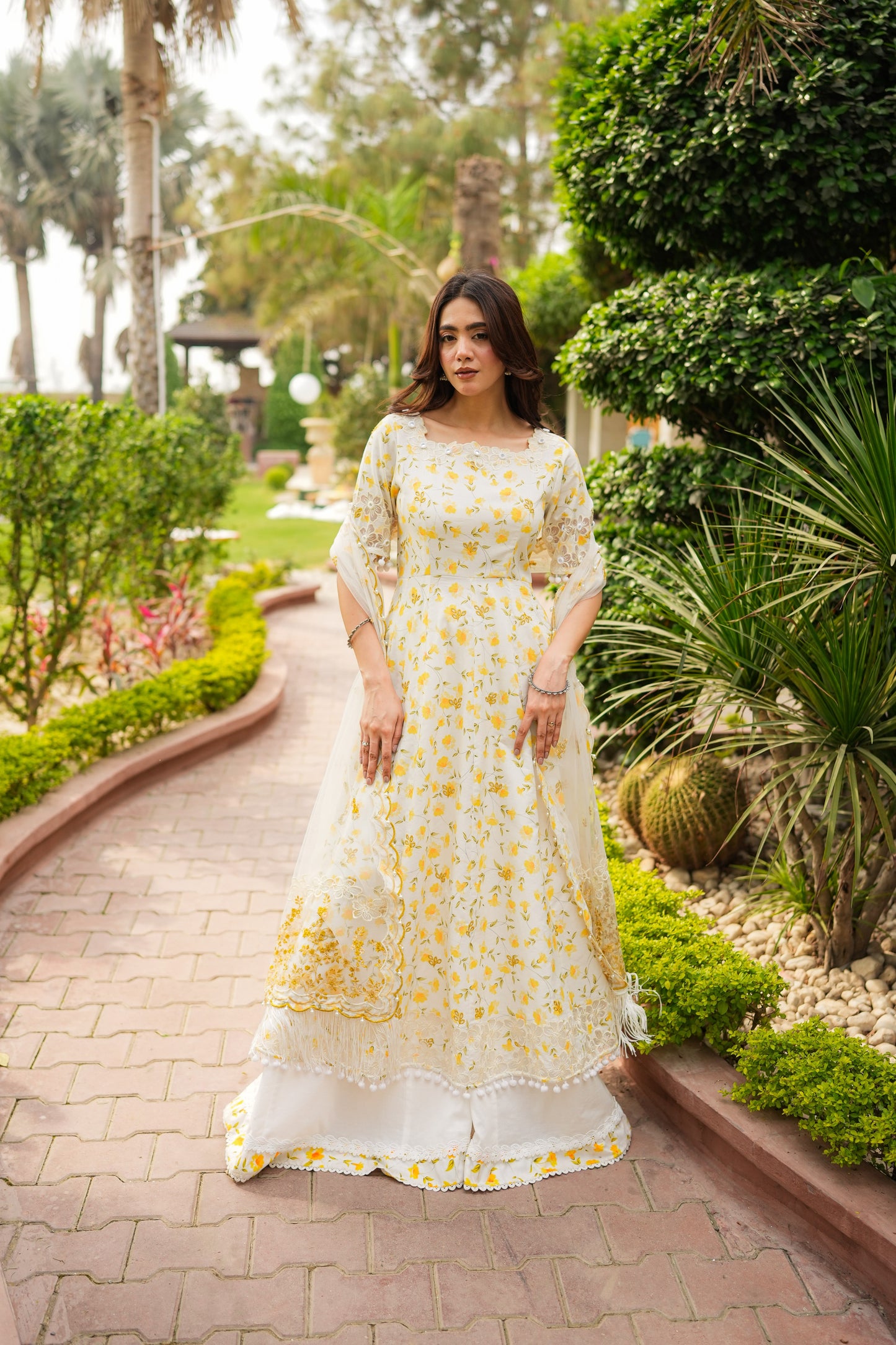 Rs 20950 Aneelas Stitched Lawn Emb Frock With Full Sleeves 3pc [LUX-26-33-B] [EAD] [Dispatch Time 1.5 Months]