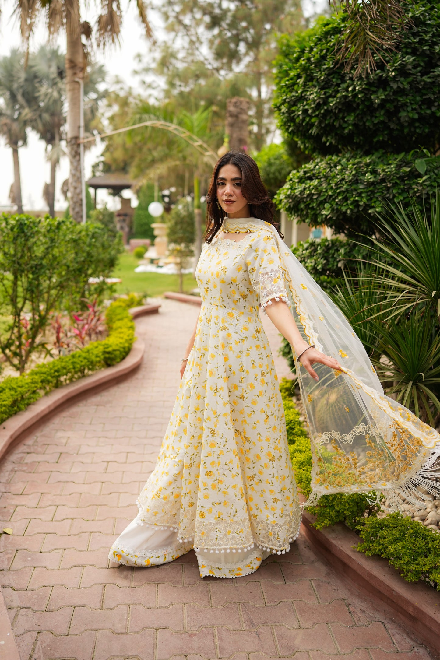 Rs 20950 Aneelas Stitched Lawn Emb Frock With Full Sleeves 3pc [LUX-26-33-B] [EAD] [Dispatch Time 1.5 Months]