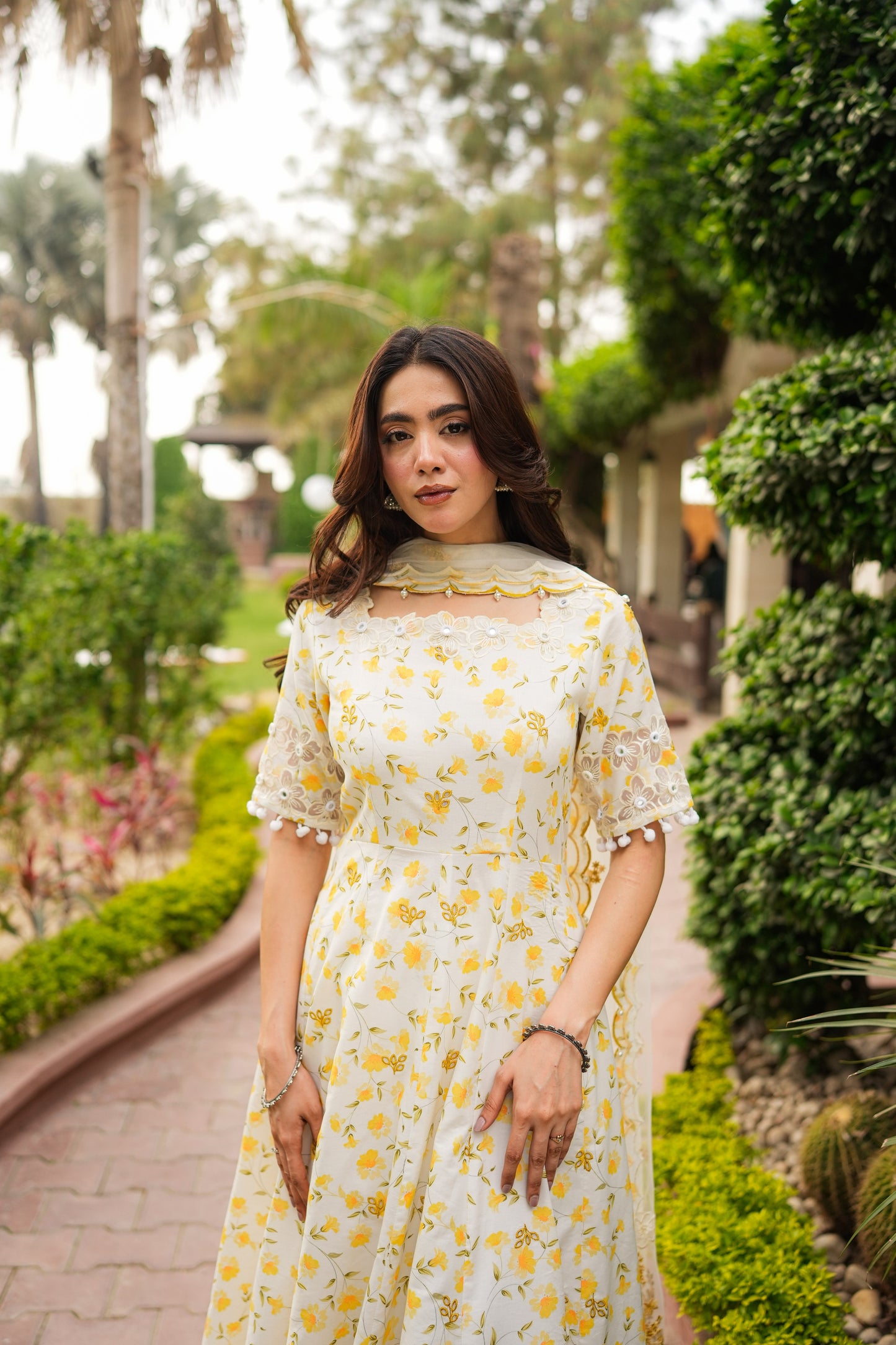 Rs 20950 Aneelas Stitched Lawn Emb Frock With Full Sleeves 3pc [LUX-26-33-B] [EAD] [Dispatch Time 1.5 Months]