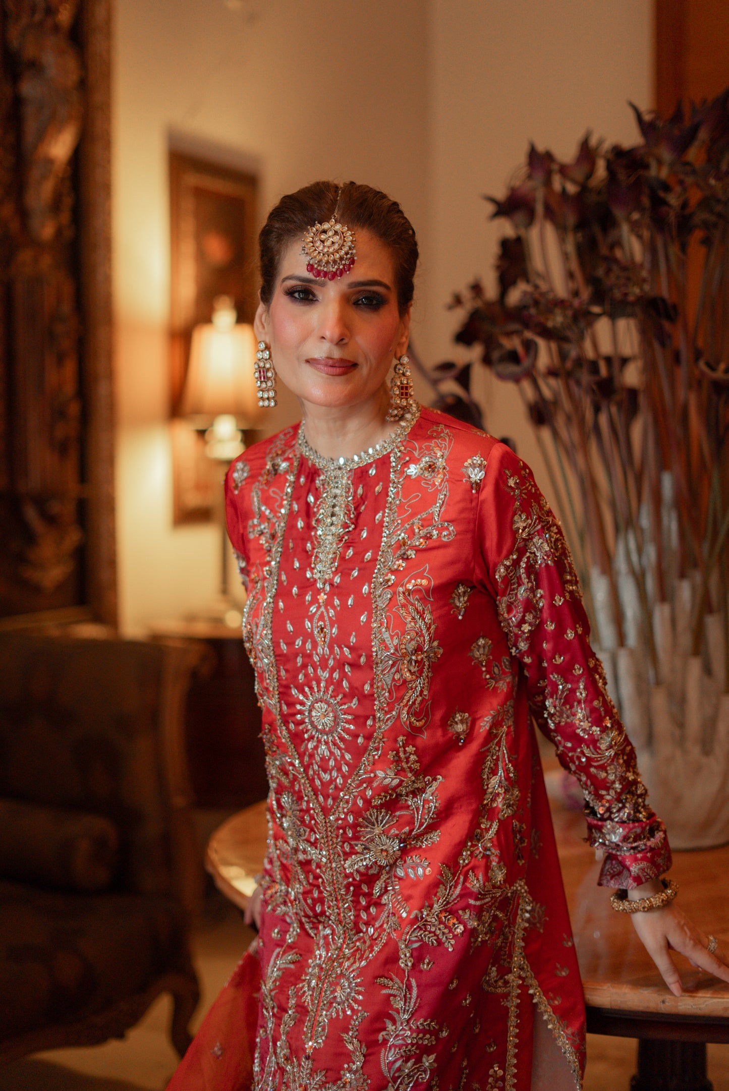 Aneelas Bridal Stitched Silk Ada Work 3pc [BR-11] [Dispatch Time 2 Months]