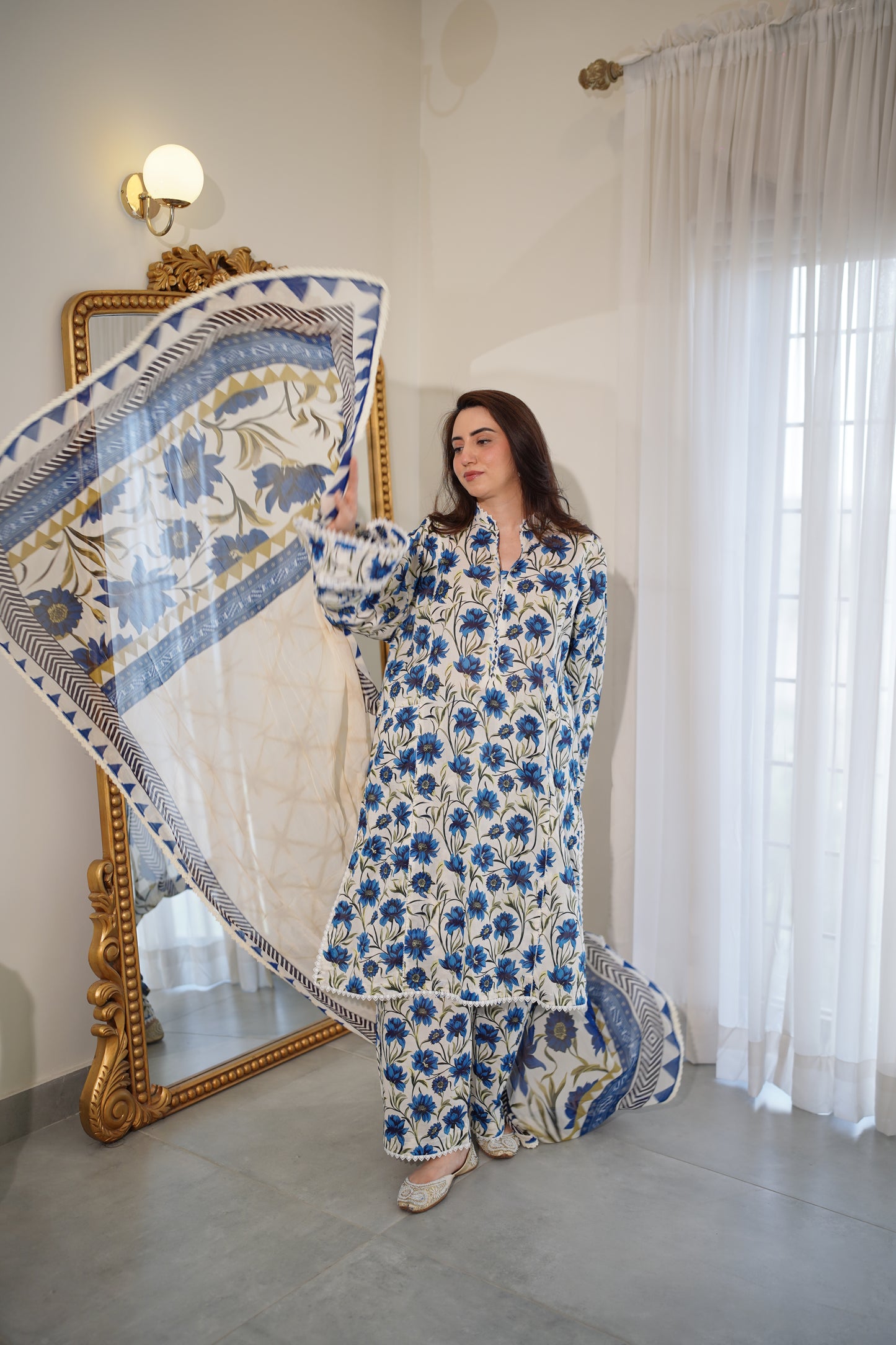 Rs 6000 Aneelas Stitched Lawn Printed 2pc Same Printed Trouser [SPR-26-55-B] [Dispatch Time 2 Months]