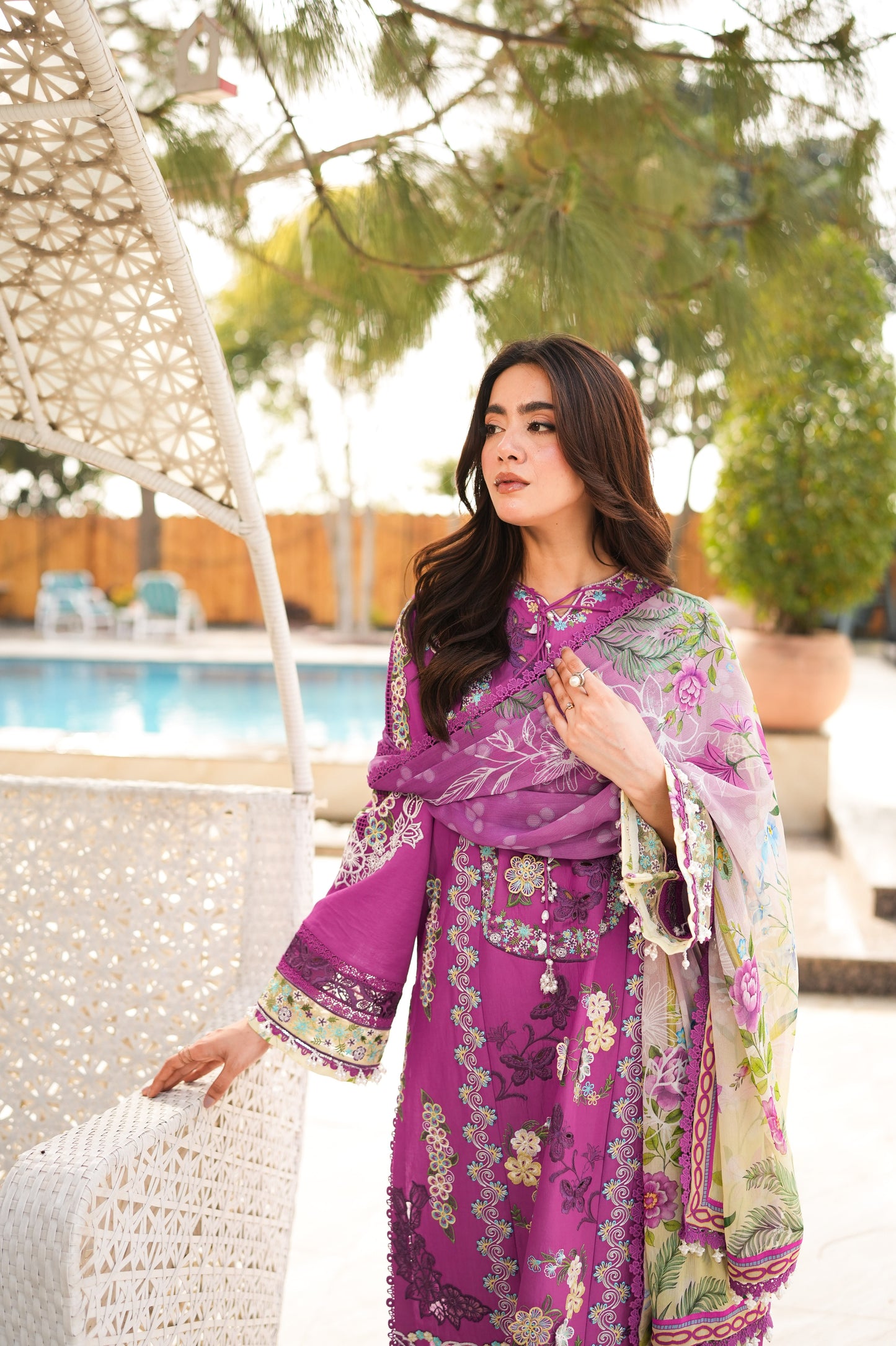 Rs 17500 Aneelas Stitched Lawn Emb 3pc [LUX-26-27] [Dispatch Time 2 Months] [EAD]