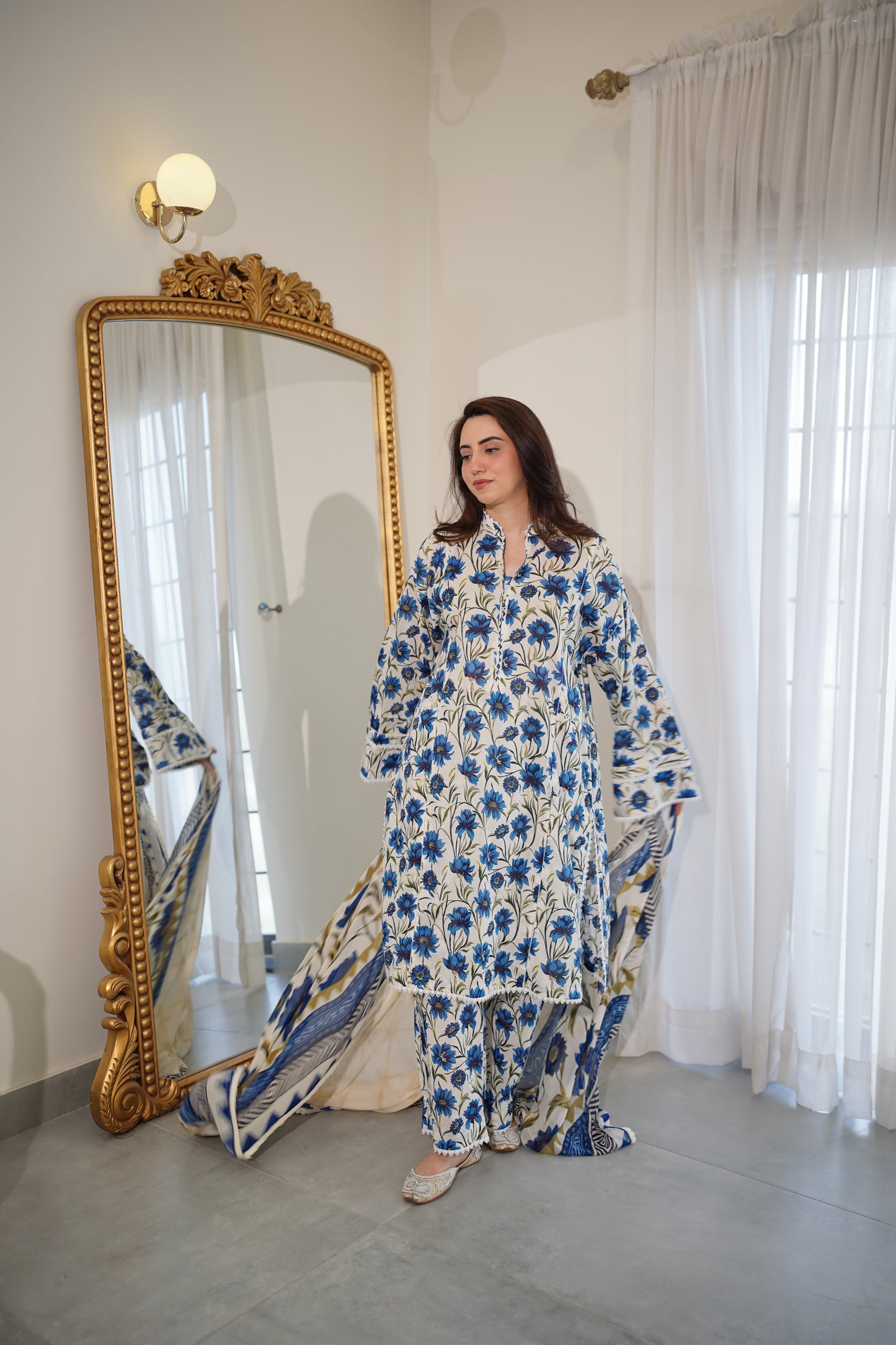 Rs 6000 Aneelas Stitched Lawn Printed 2pc Same Printed Trouser [SPR-26-55-B] [Dispatch Time 2 Months]