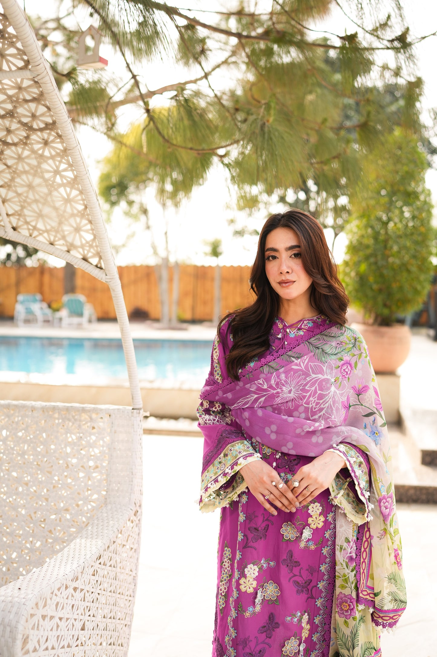 Rs 17500 Aneelas Stitched Lawn Emb 3pc [LUX-26-27] [Dispatch Time 2 Months] [EAD]