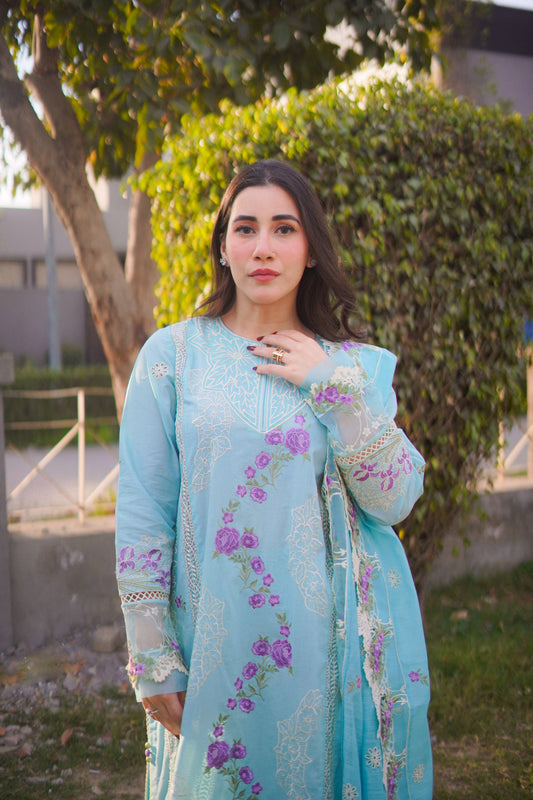 Rs 9950 Aneelas stitched luxury lawn Emb shirt trouser [Dispatch date 9th August]