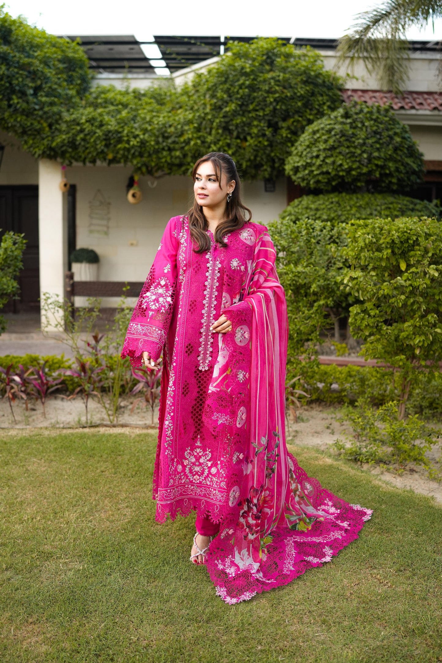Rs 22500 Aneelas Stitched Signature Luxury Lawn Emb 3pc Print Emb Duppata [LUX-26-42] [Dispatch Time 2.5 Months]