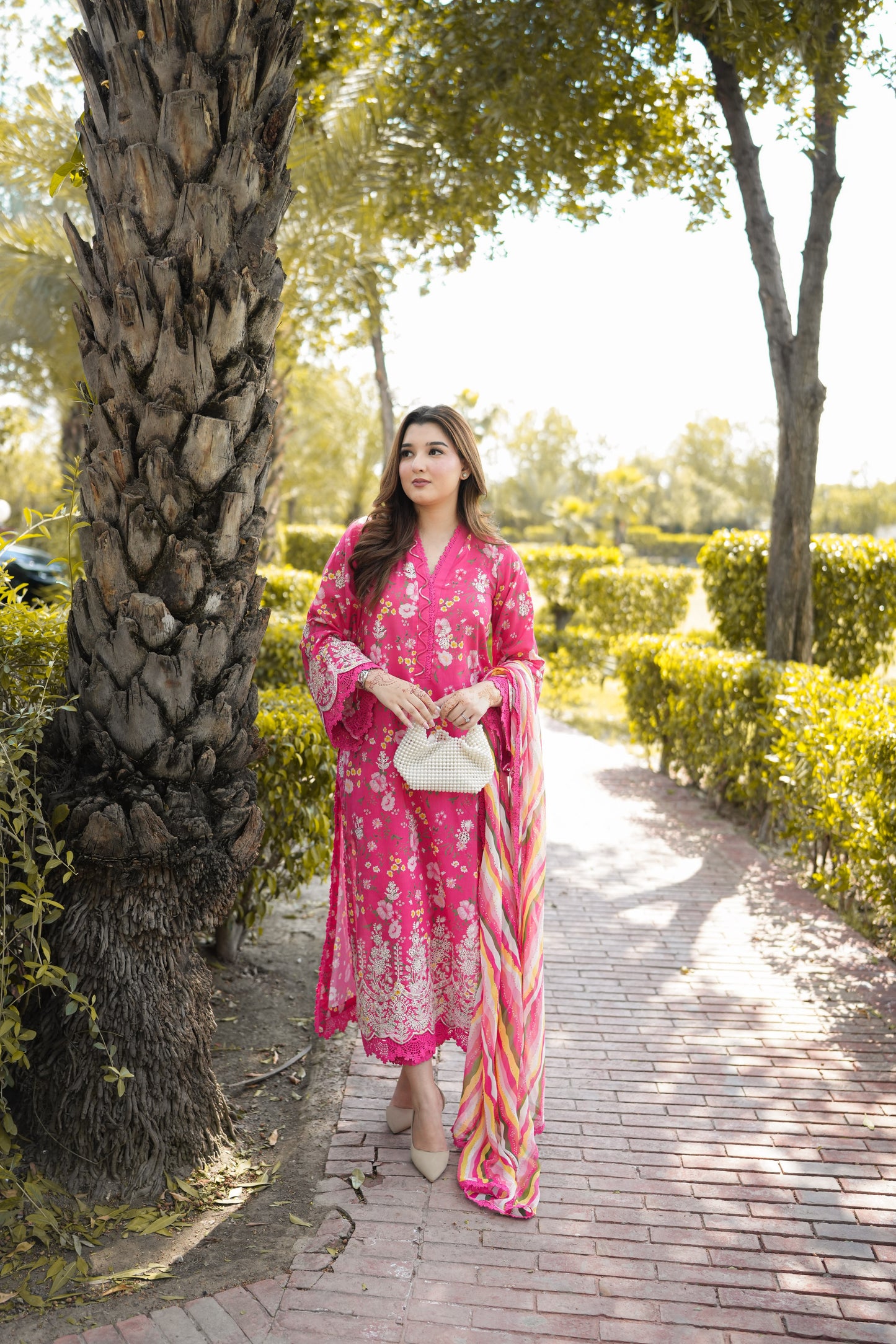 Rs 11500 Aneelas Stitched Lawn Print Emb 3pc Chiffon Duppata [SPR-26-27-A] [Dispatch Time 2 Months]