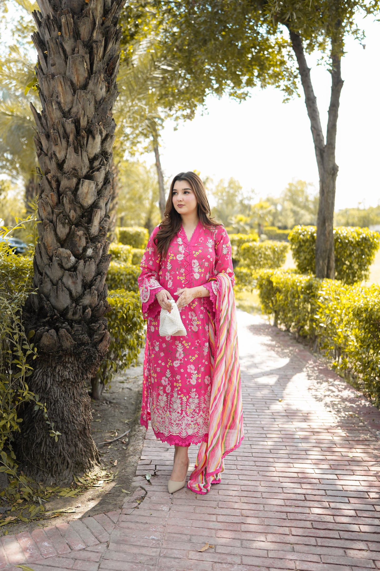 Rs 11500 Aneelas Stitched Lawn Print Emb 3pc Chiffon Duppata [SPR-26-27-A] [Dispatch Time 2 Months]