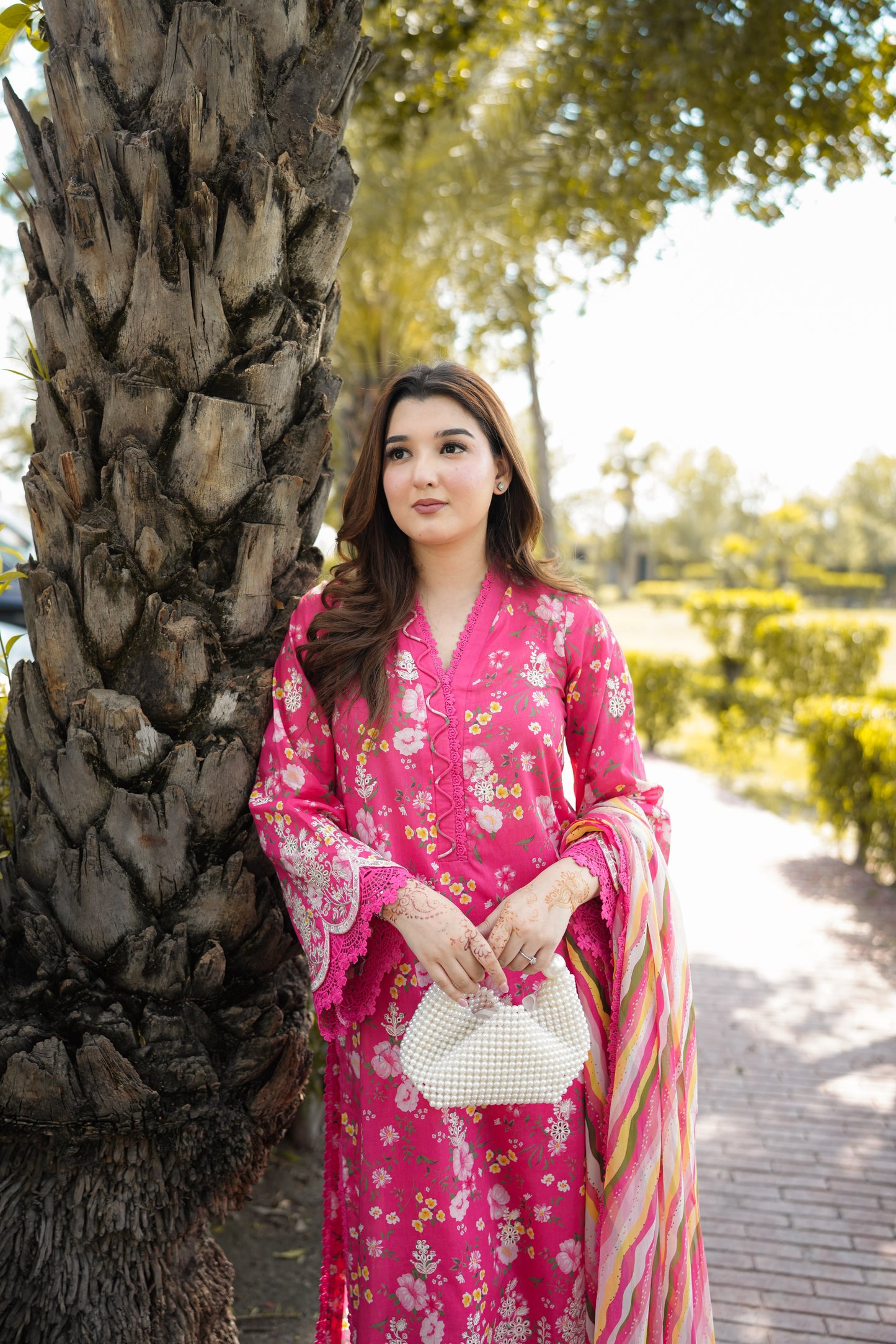 Rs 11500 Aneelas Stitched Lawn Print Emb 3pc Chiffon Duppata [SPR-26-27-A] [Dispatch Time 2 Months]