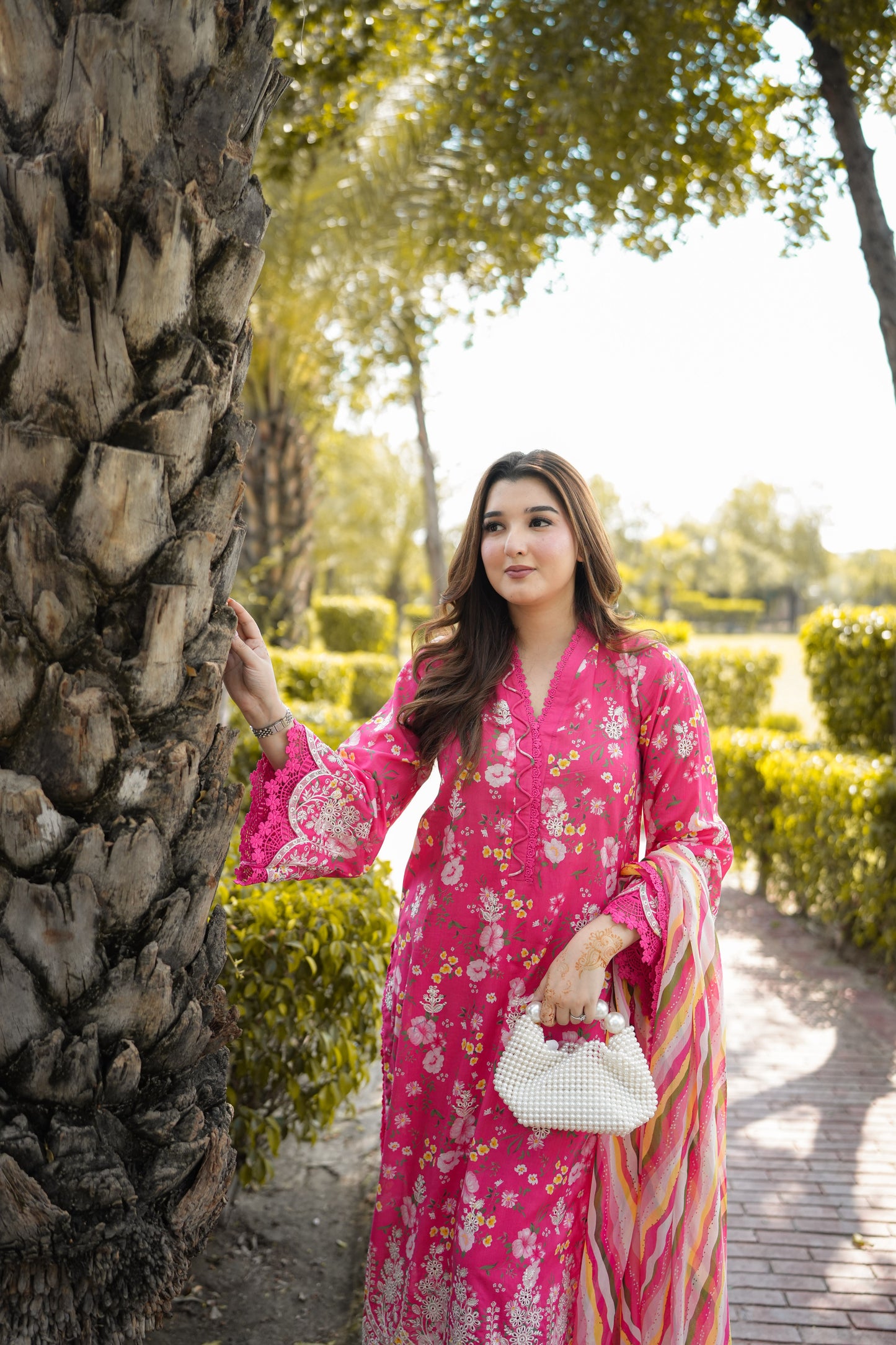 Rs 11500 Aneelas Stitched Lawn Print Emb 3pc Chiffon Duppata [SPR-26-27-A] [Dispatch Time 2 Months]