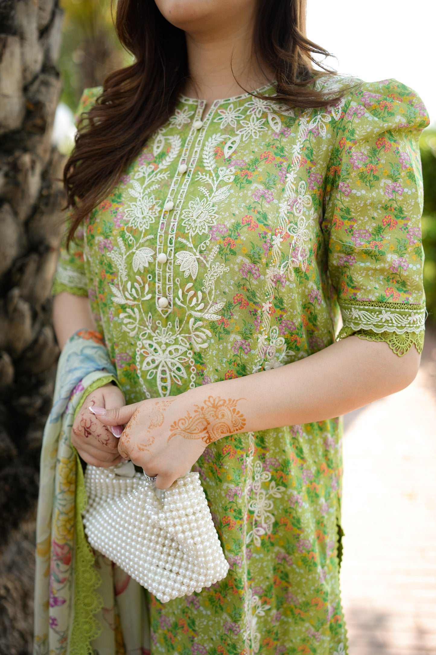 Rs 9500 Aneelas Stitched Print Emb Lawn Full Sleeves With Lawn Duppata 3pc [SPR-26-43-C-B] [Dispatch Time 2 Months]