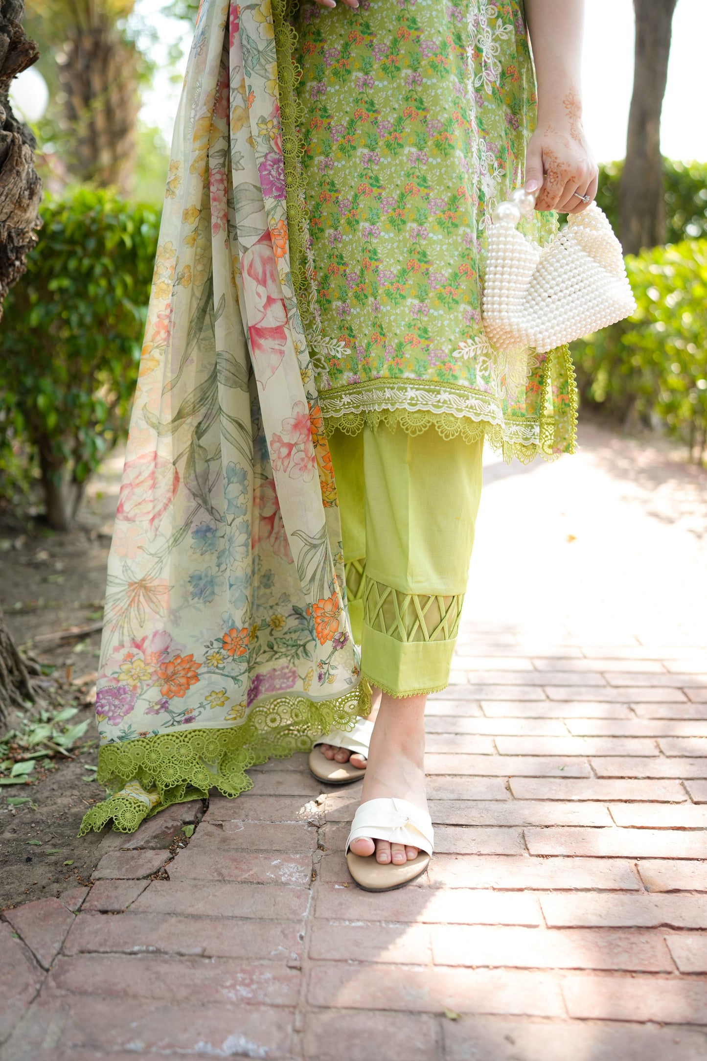 Rs 9500 Aneelas Stitched Print Emb Lawn Full Sleeves With Lawn Duppata 3pc [SPR-26-43-C-B] [Dispatch Time 2 Months]