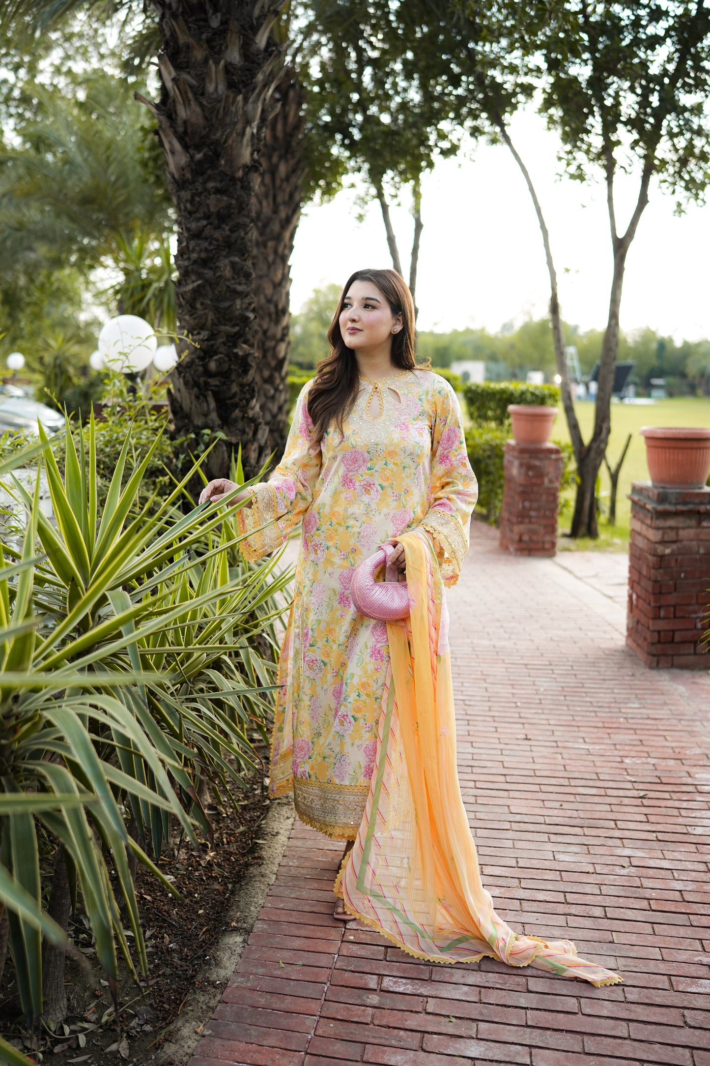 Rs 11500 Aneelas Stitched Lawn Emb Print Chiffon Duppata 3pc [SPR-26-28-A] [Dispatch Time 1.5 Months]