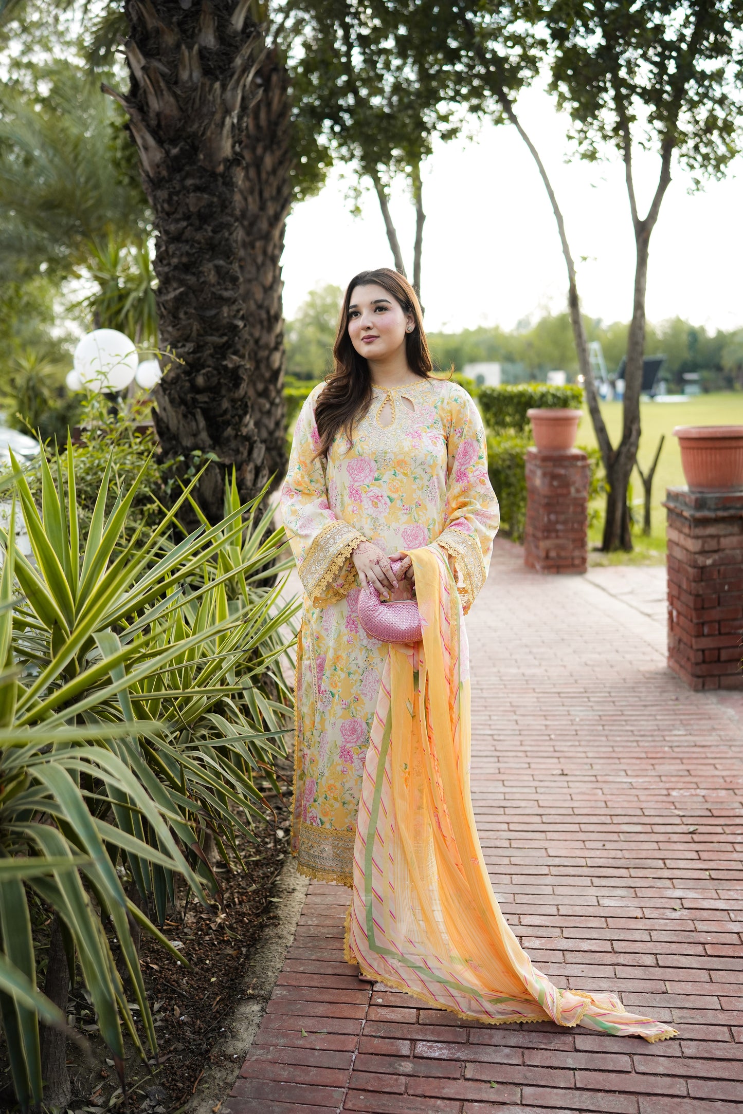 Rs 11500 Aneelas Stitched Lawn Emb Print Chiffon Duppata 3pc [SPR-26-28-A] [Dispatch Time 1.5 Months]
