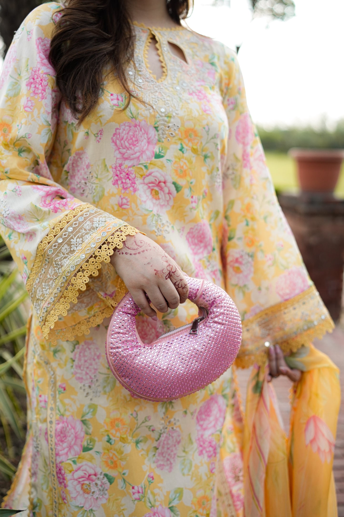Rs 11500 Aneelas Stitched Lawn Emb Print Chiffon Duppata 3pc [SPR-26-28-A] [Dispatch Time 1.5 Months]