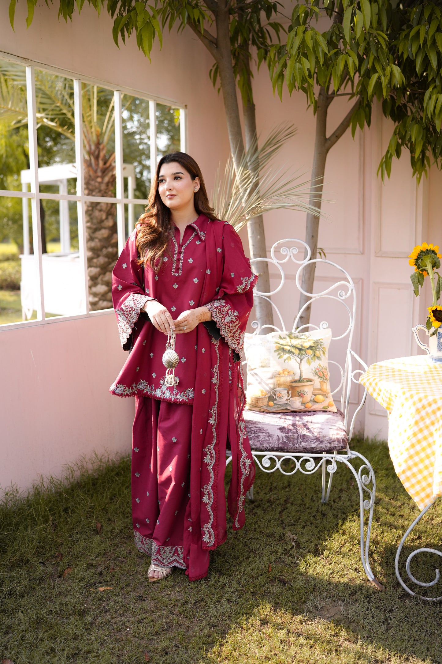 Rs 14450 Aneelas Stitched Lawn Emb 3pc Chiffon Duppata [LUX-26-39] [Dispatch Time 2.5 Months]