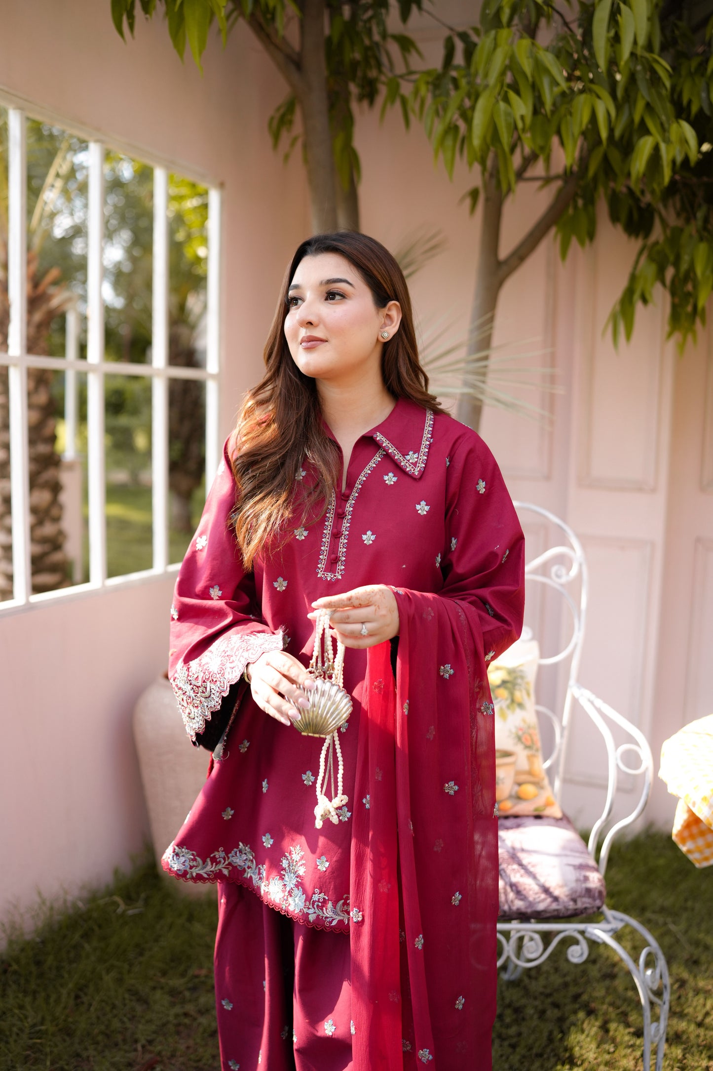 Rs 14450 Aneelas Stitched Lawn Emb 3pc Chiffon Duppata [LUX-26-39] [Dispatch Time 2.5 Months]